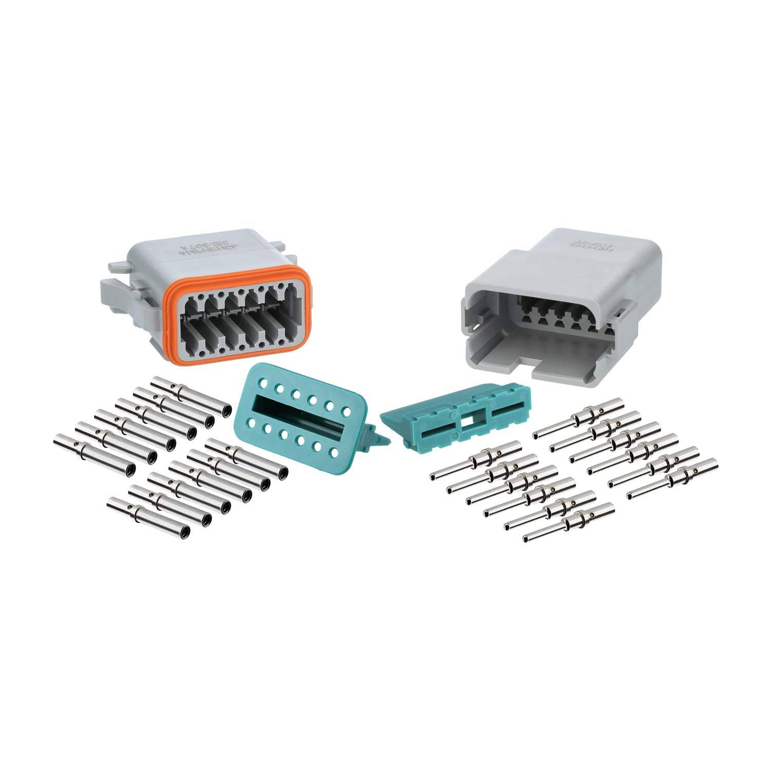 AT12PS-CKIT Amphenol AS-12SM/F 101 SET-Steckverbindung AT-Serie 1xStift/1xBuchse, Kodierung A, 12-polig, Crimpanschluss