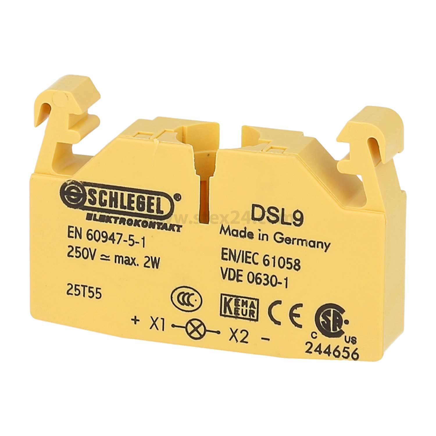 DSL9 Georg Schlegel Modul-Lampenfassung BA9s Baureihe Kontaktgeber DS, beleuchtbar Schraublose Federklemmtechnik,