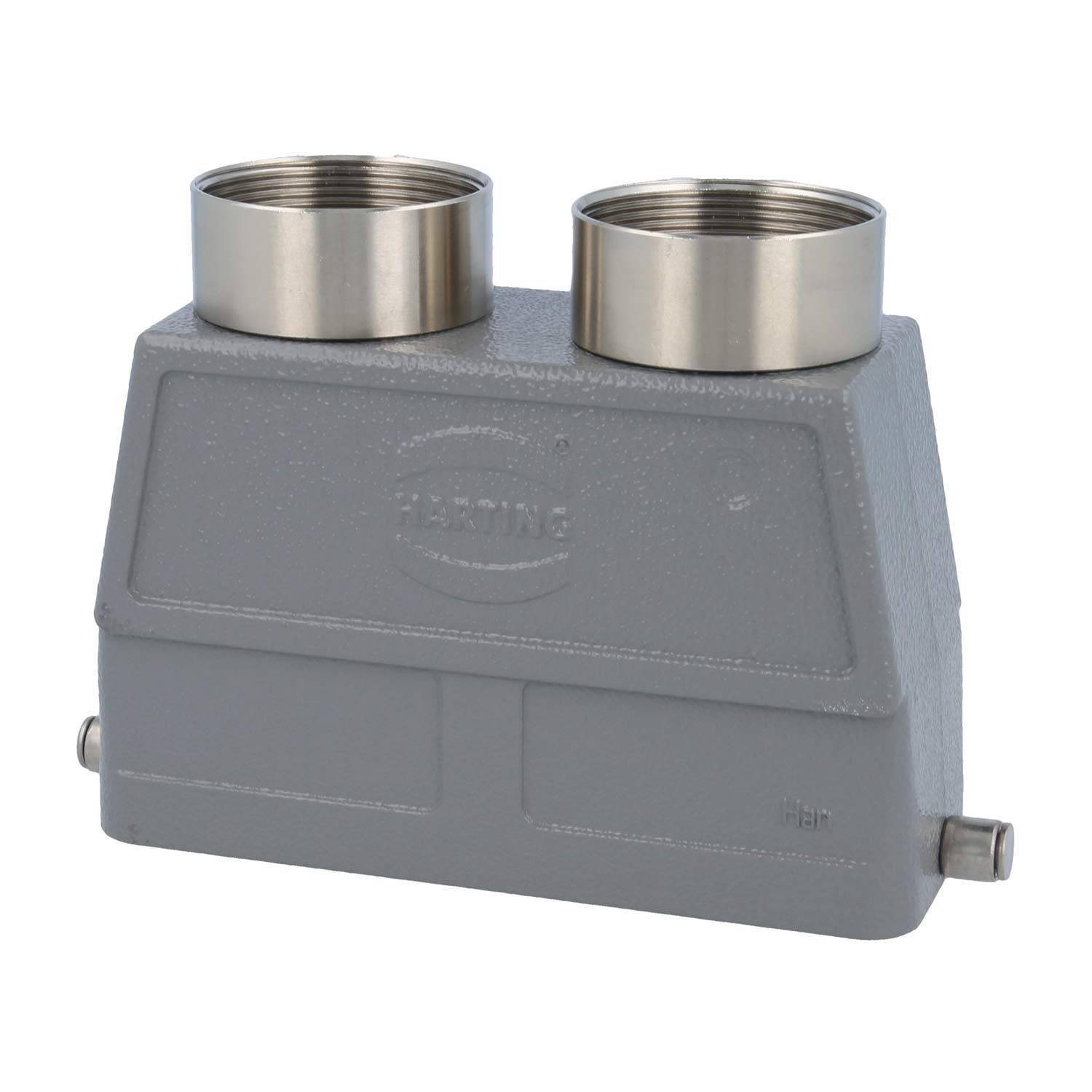 05300240499 HARTING Han 24B Tüllengehäuse hoch, 2xM40 gerader Kabelabgang, für 1 Bügel (am Unterteil) Verschraubung M40
