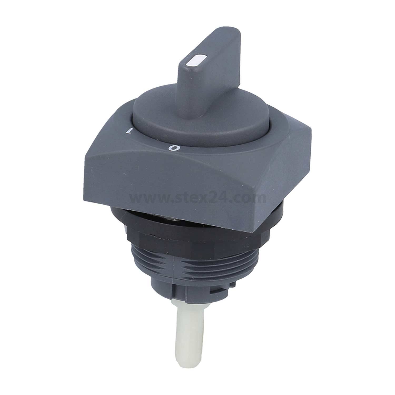 Schwarzer Drehschalter in Ausschaltposition, mit '0' und 'I' beschriftet