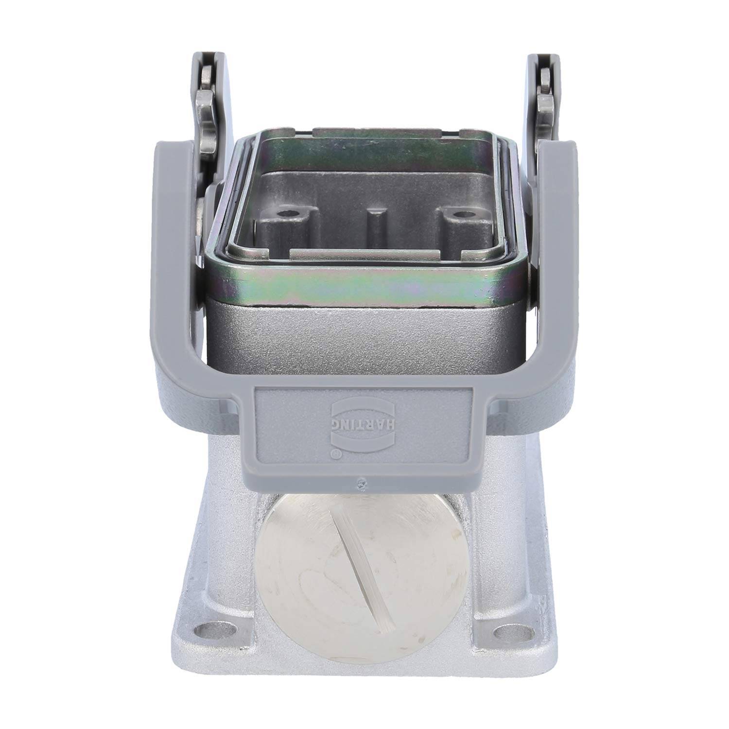 05628101270 HARTING Han 10B EMV Sockelgehäuse niedrig, 1xM25 seitlicher Kabelabgang, mit 2 Querbügeln EMV-Verschraubung