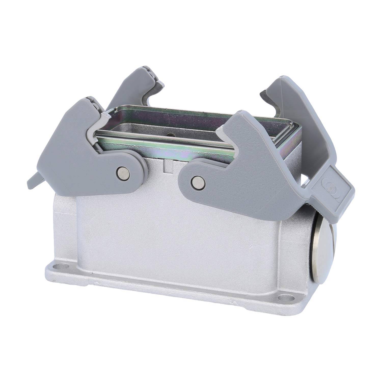 05628101270 HARTING Han 10B EMV Sockelgehäuse niedrig, 1xM25 seitlicher Kabelabgang, mit 2 Querbügeln EMV-Verschraubung