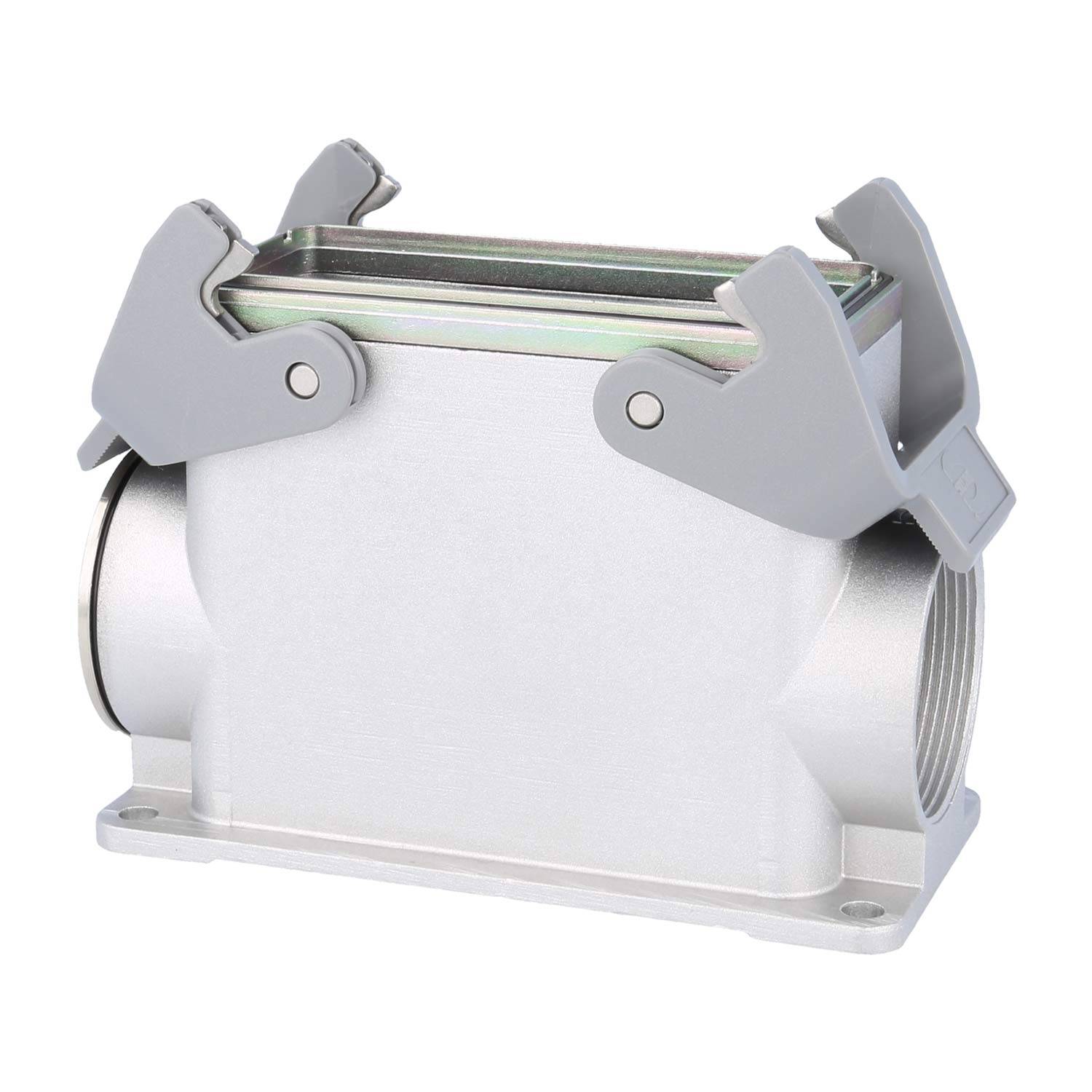 05628160272 HARTING Han 16B EMV Sockelgehäuse hoch, 1xM40 seitlicher Kabelabgang, mit 2 Querbügeln EMV-Verschraubung