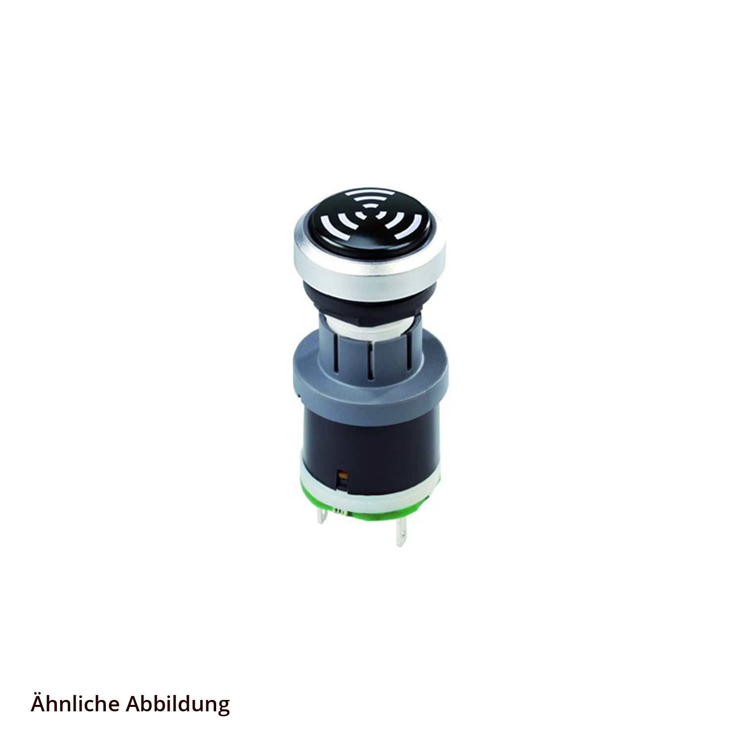 Aus ähnlich Abbildung' zeigt ein elektronisches Gerät, möglicherweise eine mehrfarbige LED oder ein Bauteil mit vertikalen Steckkontakten.