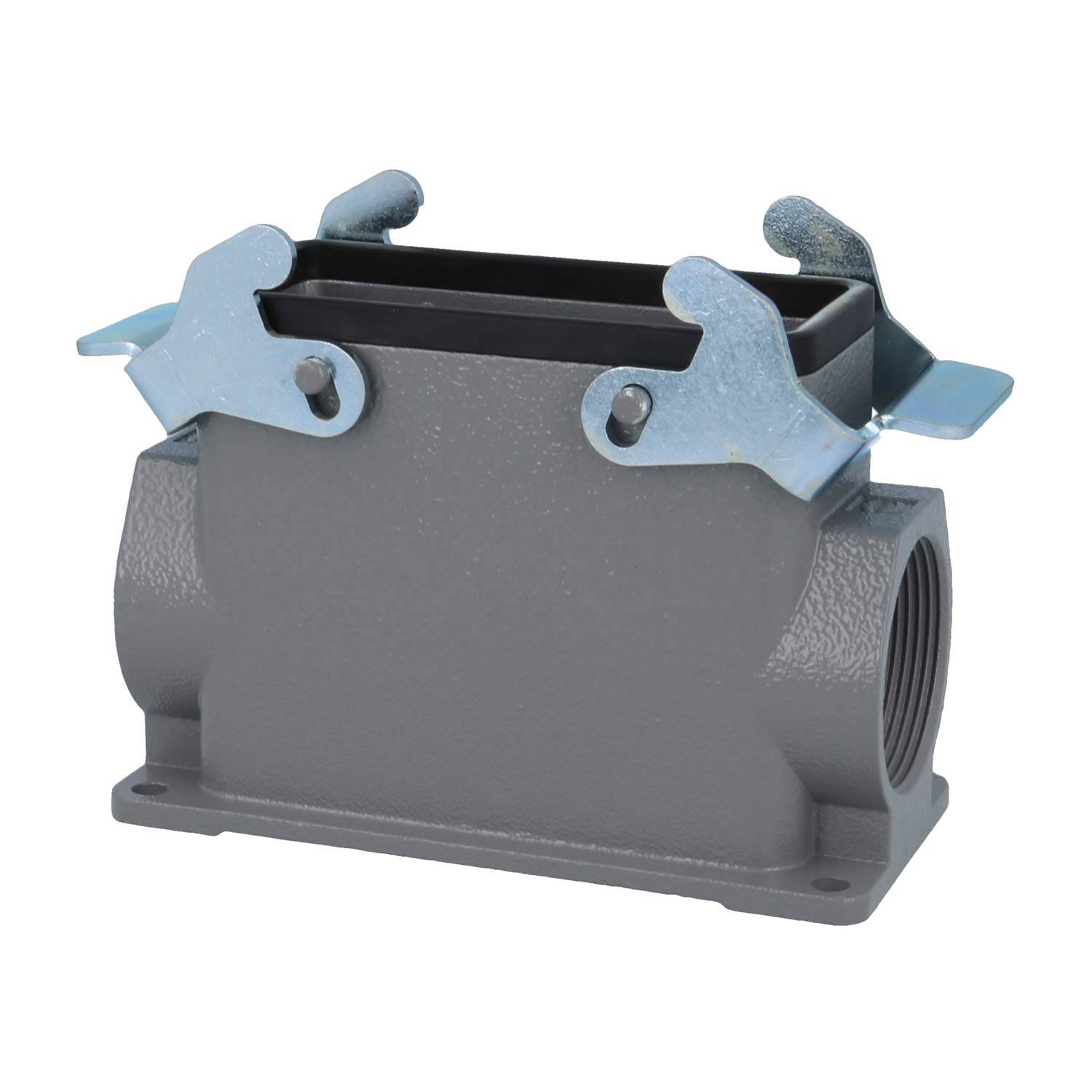 04300160271 HARTING Han 16B Sockelgehäuse hoch, 2xPG29 seitlicher Kabelabgang, mit 2 Querbügeln Verschraubung PG29