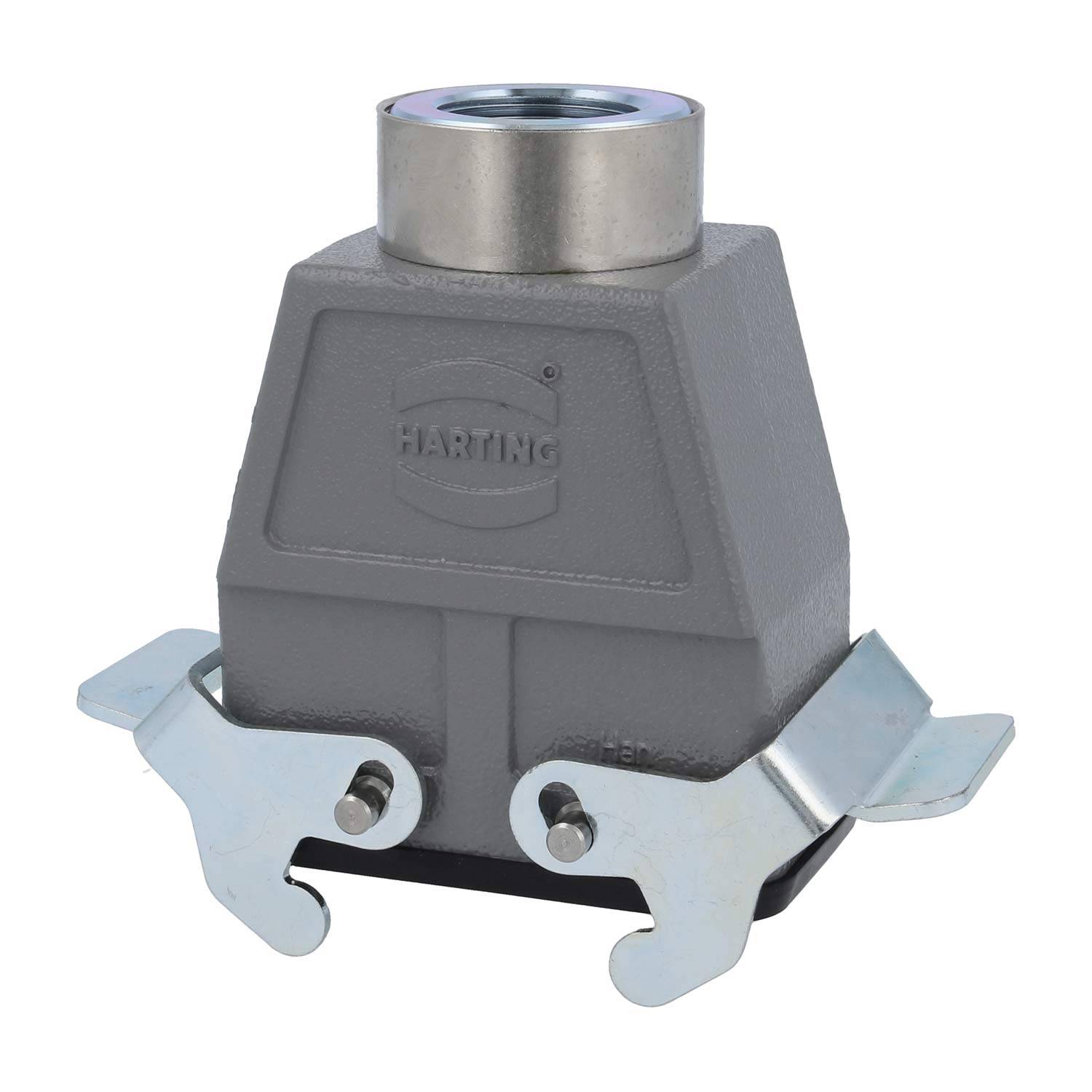 04300100761 HARTING Han 10B Kupplungsgehäuse hoch, 1xM25 gerader Kabelabgang, mit 2 Querbügeln Verschraubung M25