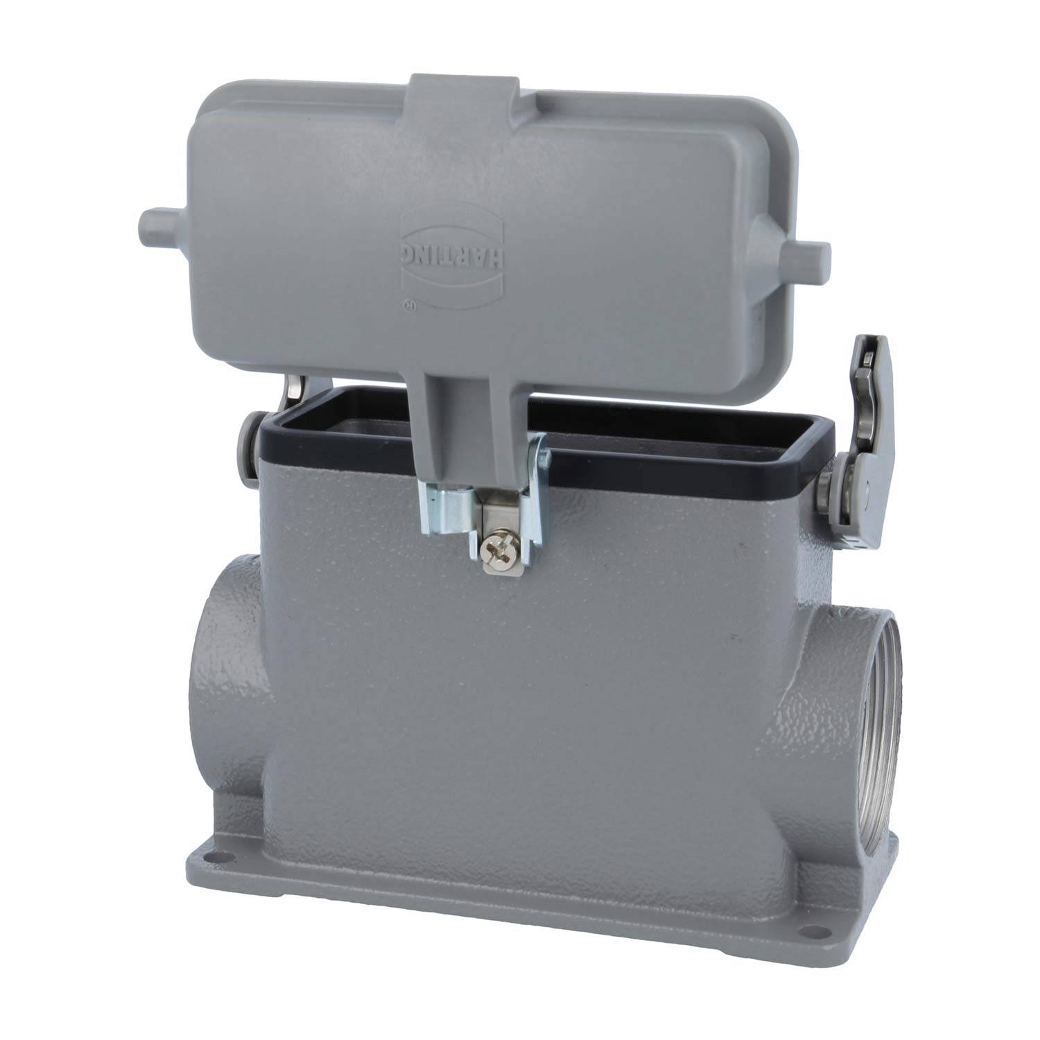 05300160278 HARTING Han 16B Sockelgehäuse hoch, 2xM40 seitlicher Kabelabgang, mit 1 Längsbügel mit Schutzkappe