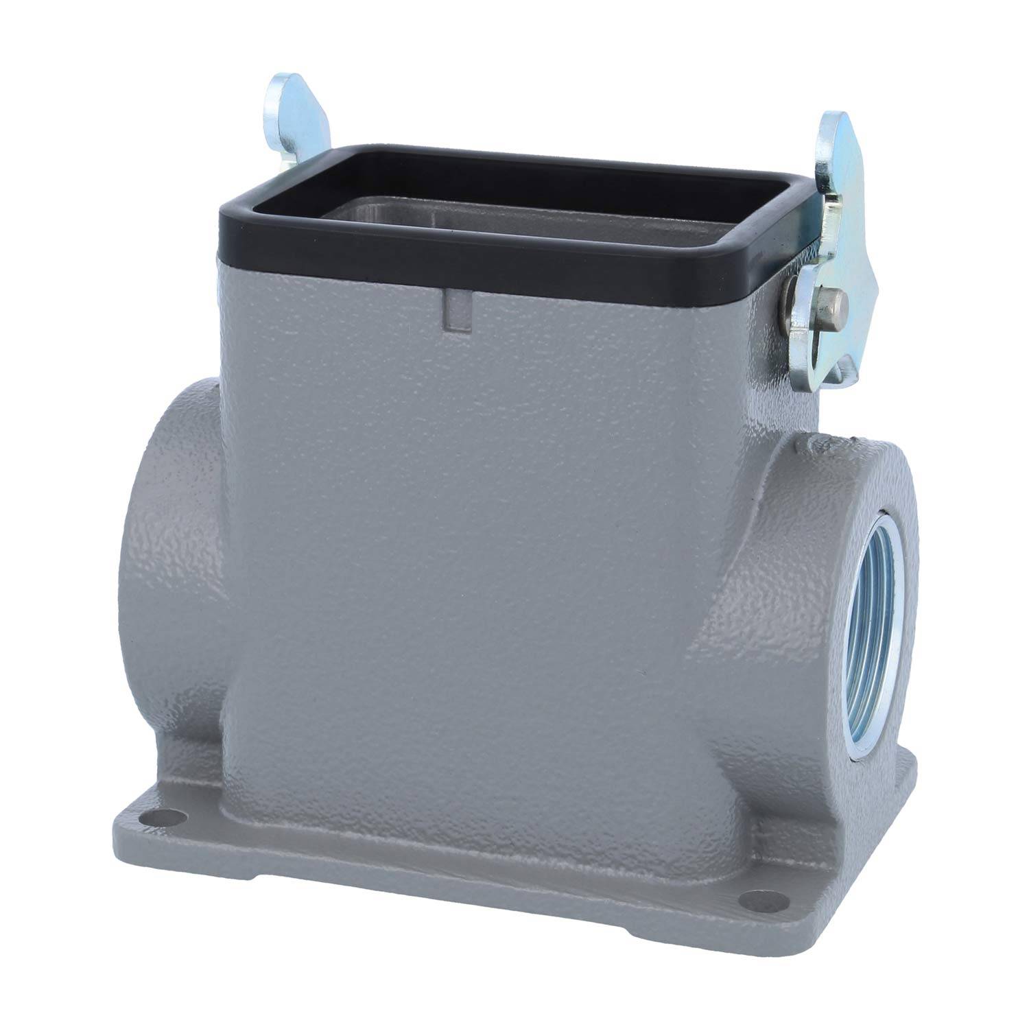 04300060263 HARTING Han 6B Sockelgehäuse hoch, 2xM25 seitlicher Kabelabgang, mit 1 Längsbügel Verschraubung M25