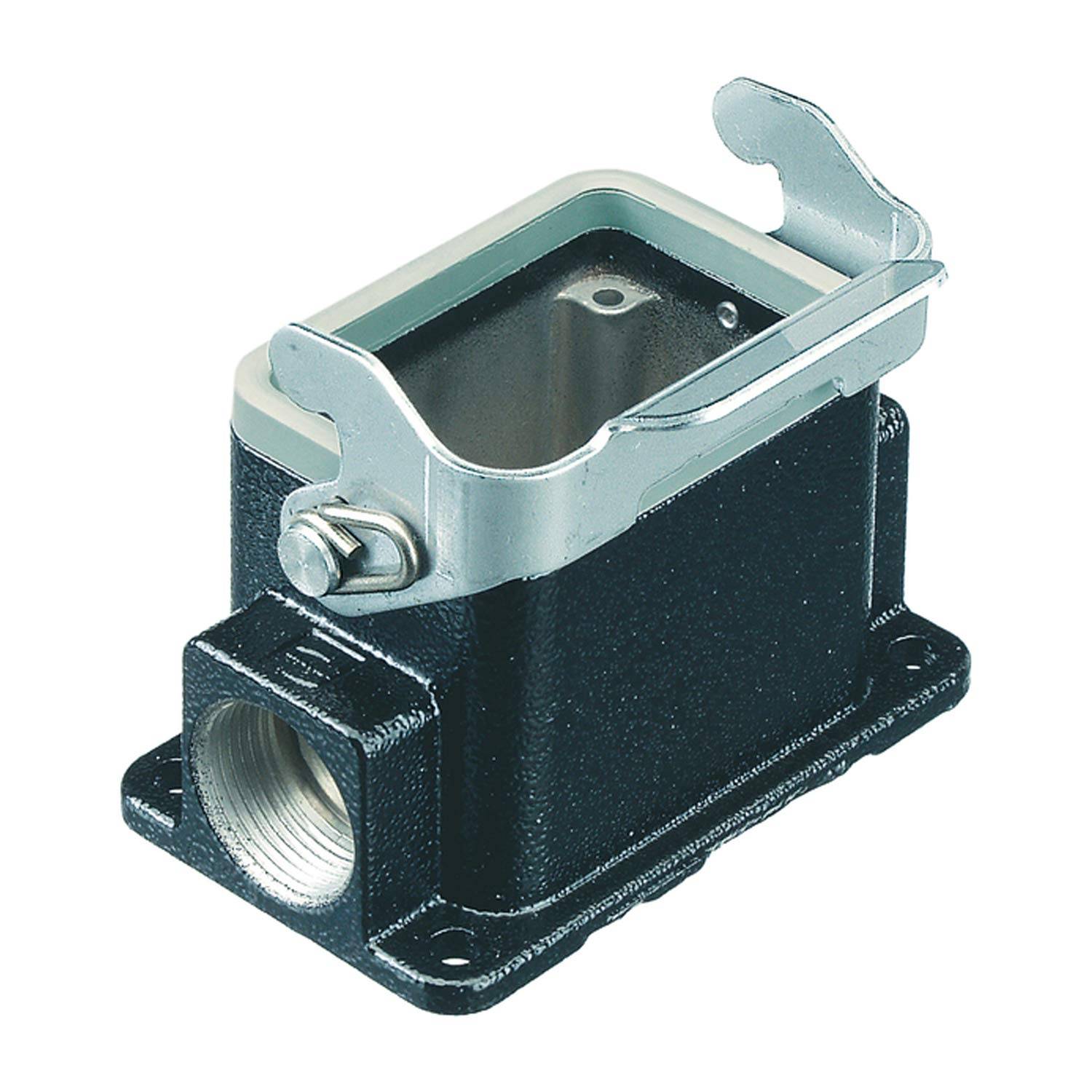 19370100291 HARTING Han 10B M Sockelgehäuse hoch, 1xM25 seitlicher Kabelabgang, mit 1 Längsbügel - 1Stück