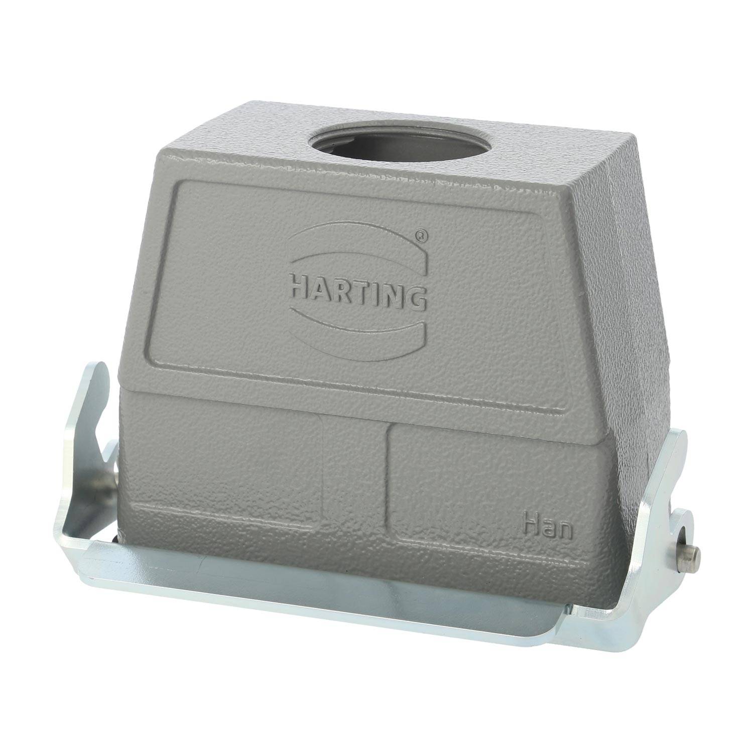 04300160750 HARTING Han 16B Kupplungsgehäuse hoch, 1xPG21 gerader Kabelabgang, mit 1 Längsbügel Verschraubung PG21