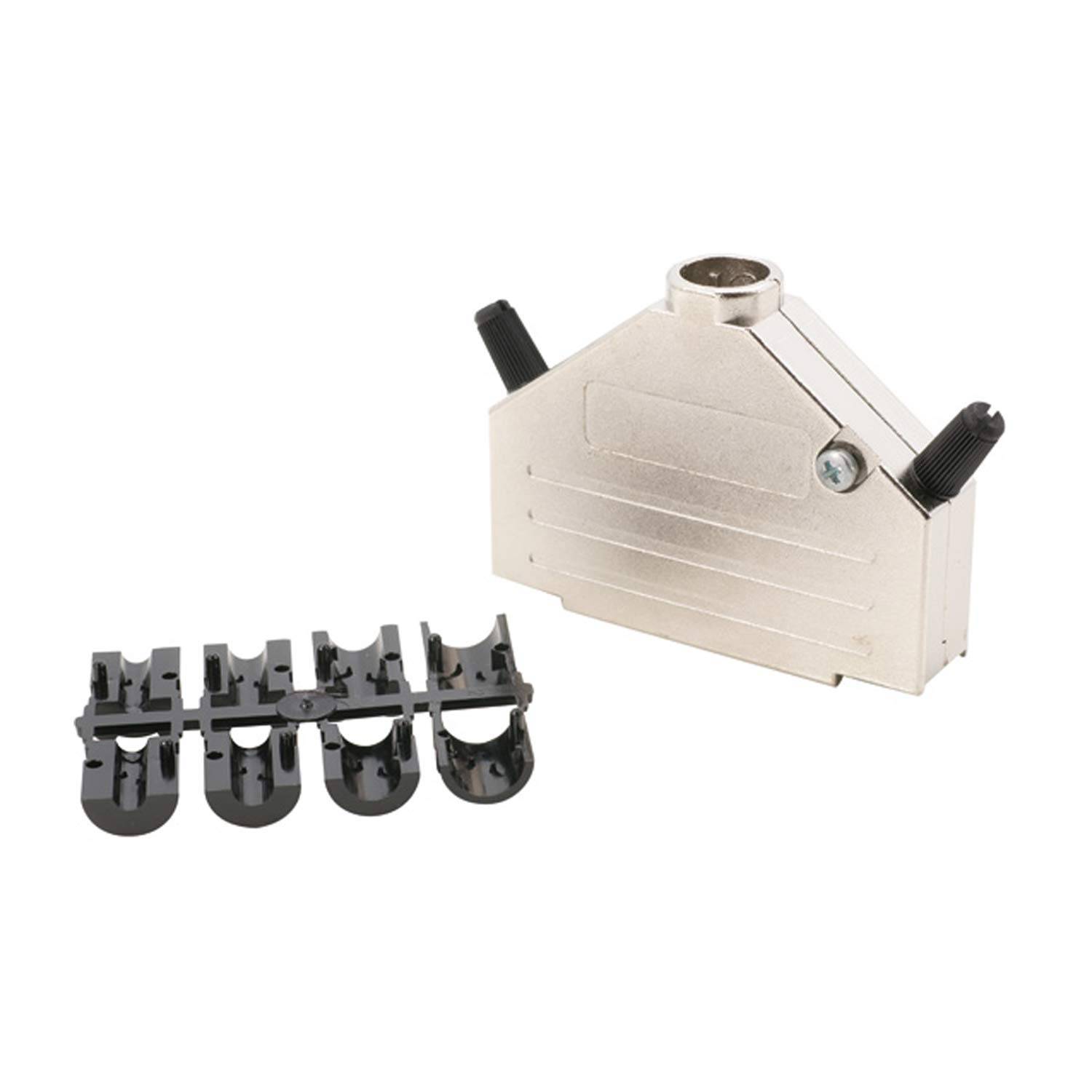 Metallverbindungsgehäuse mit Kunststoff-Kabelbefestigungen daneben, entwickelt zum Sichern und Organisieren von Kabeln in elektronischen Installationen.