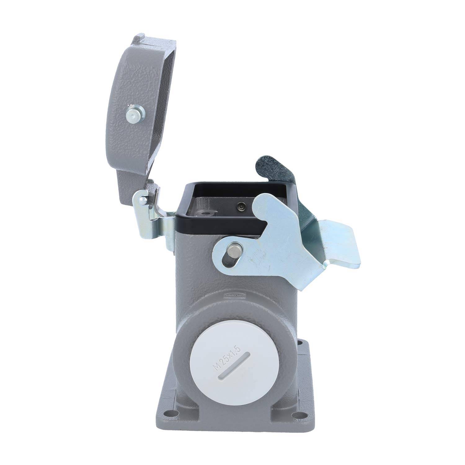 04300062266 HARTING Han 6B Sockelgehäuse hoch, 1xM25 seitlicher Kabelabgang, mit 1 Längsbügel mit Schutzkappe Metall -