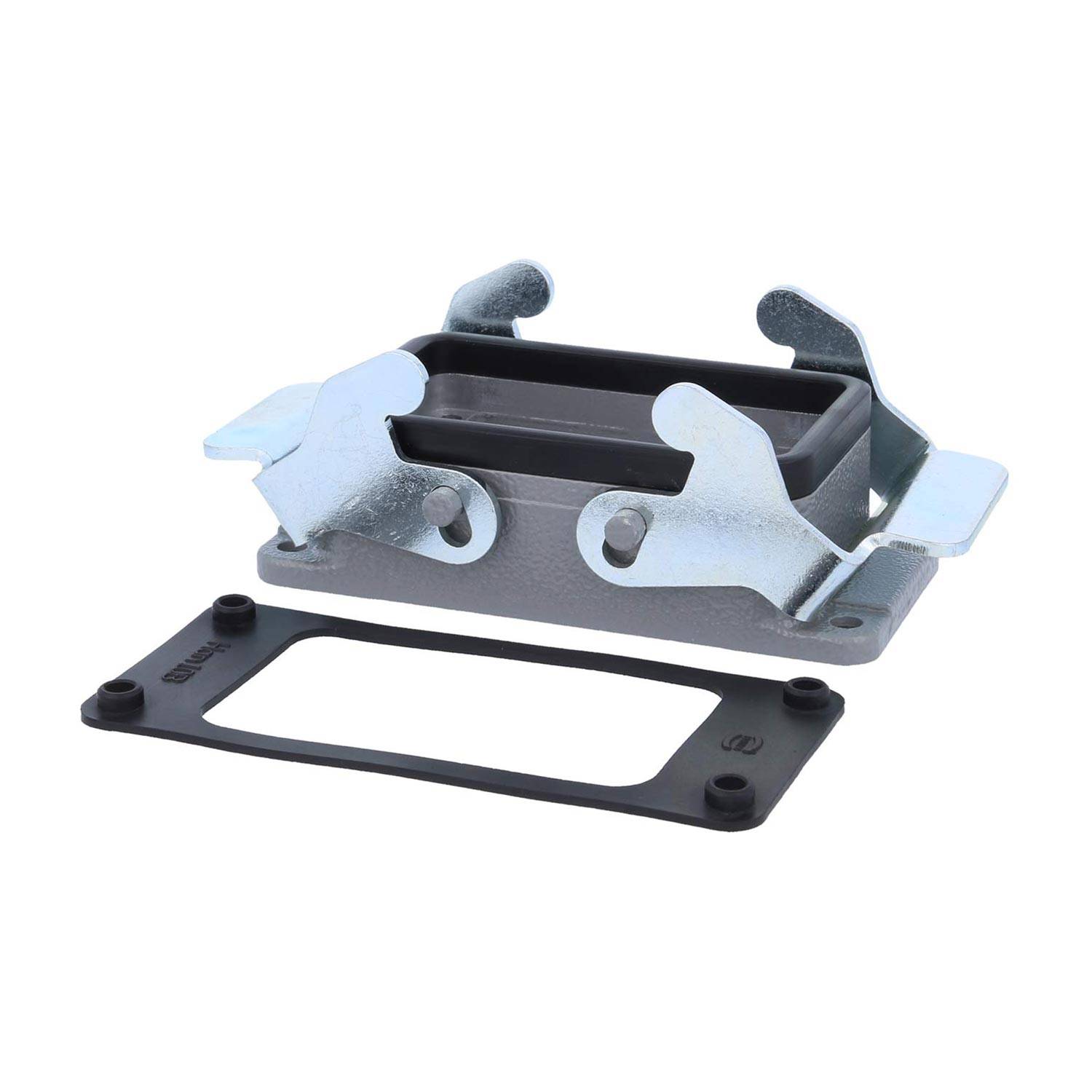 04301100301 HARTING Han 10B Anbaugehäuse mit 2 Querbügeln 2 Edelstahl Verriegelungsbügel - 1Stück