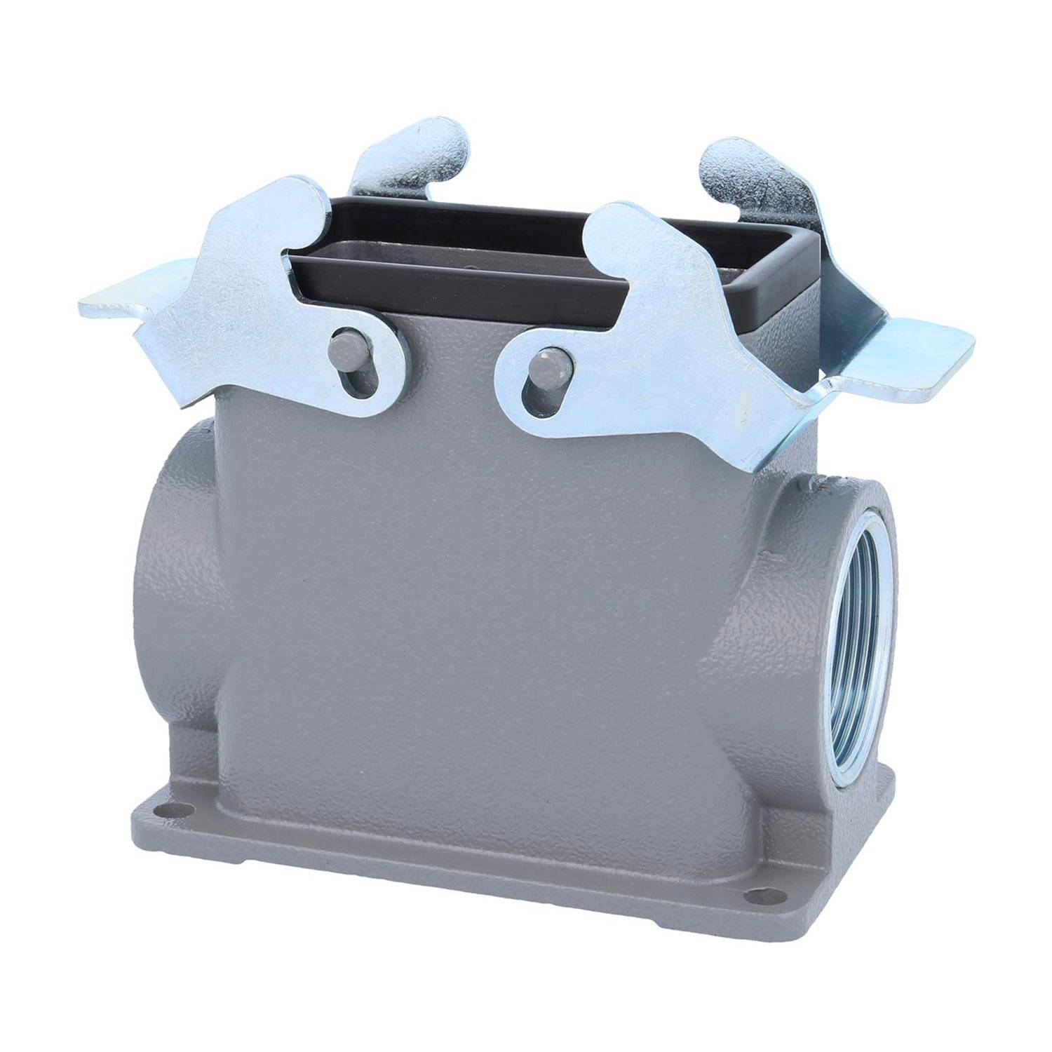 04301100268 HARTING Han 10B Sockelgehäuse hoch, 2xM32 seitlicher Kabelabgang, mit 2 Querbügeln Verschraubung M32