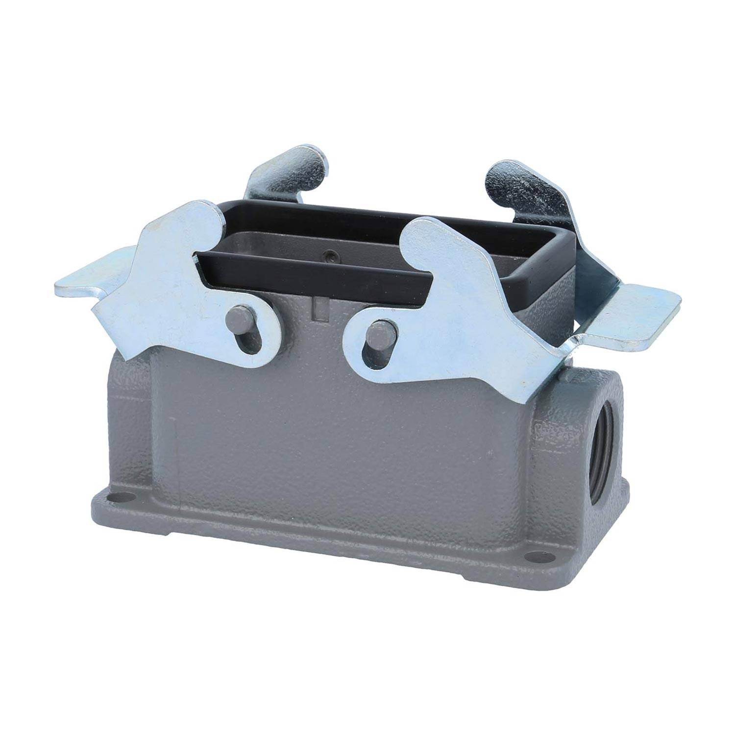 04301101267 HARTING Han 10B Sockelgehäuse niedrig, 2xM20 seitlicher Kabelabgang, mit 2 Querbügeln Verschraubung M20