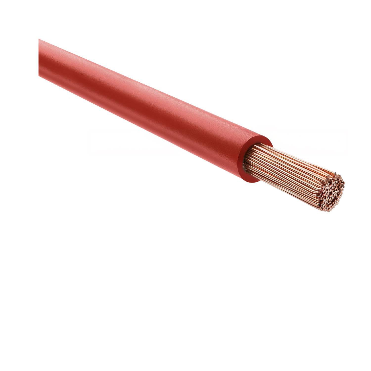 Ein rot isolierter Kupferdraht.