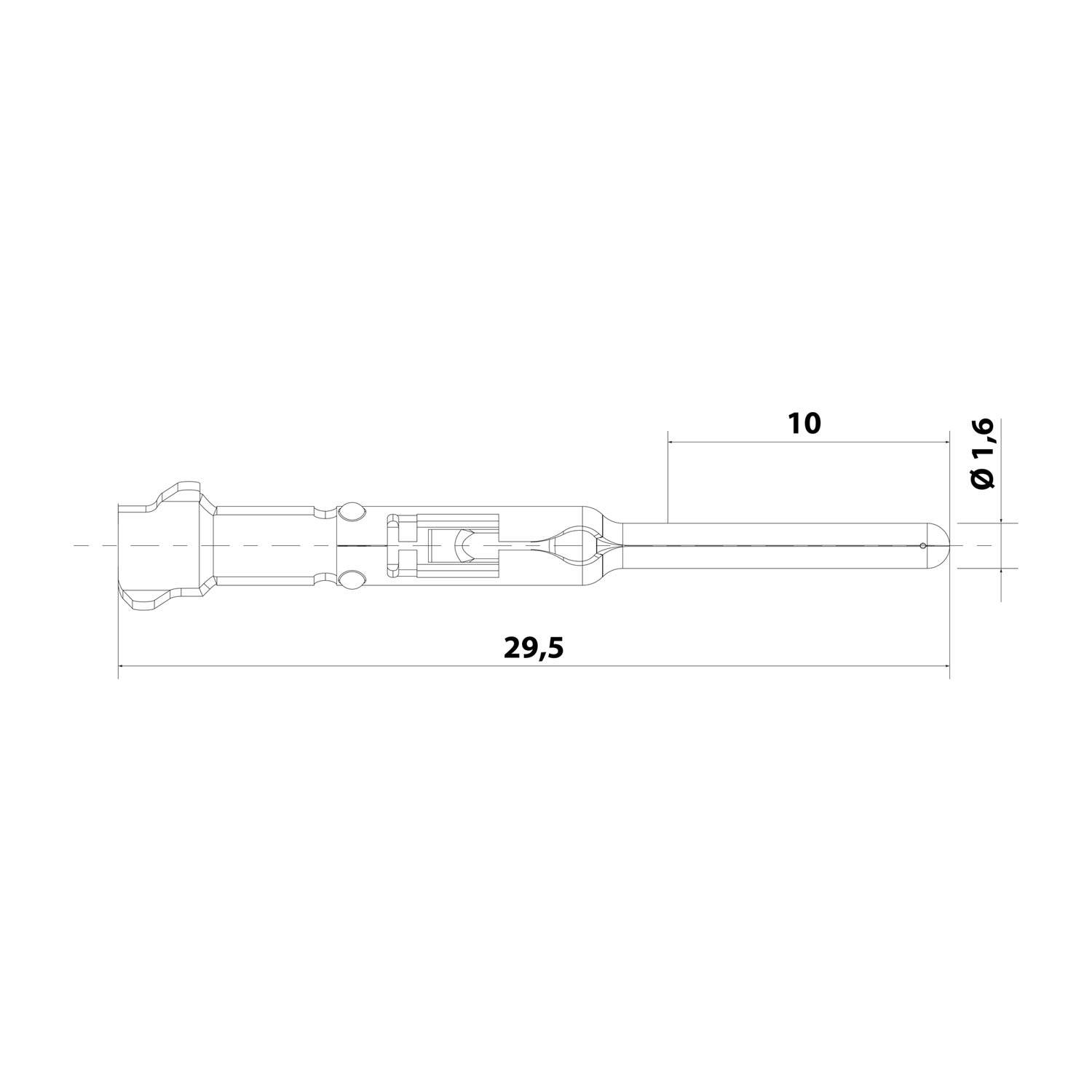 VN01 016 0004 1 Amphenol RD24-K 102 Crimpkontakt Kontaktstift (M) 0,5mm² - 1,5mm² AWG20 - AWG16 silber Werkstoff Kupfer