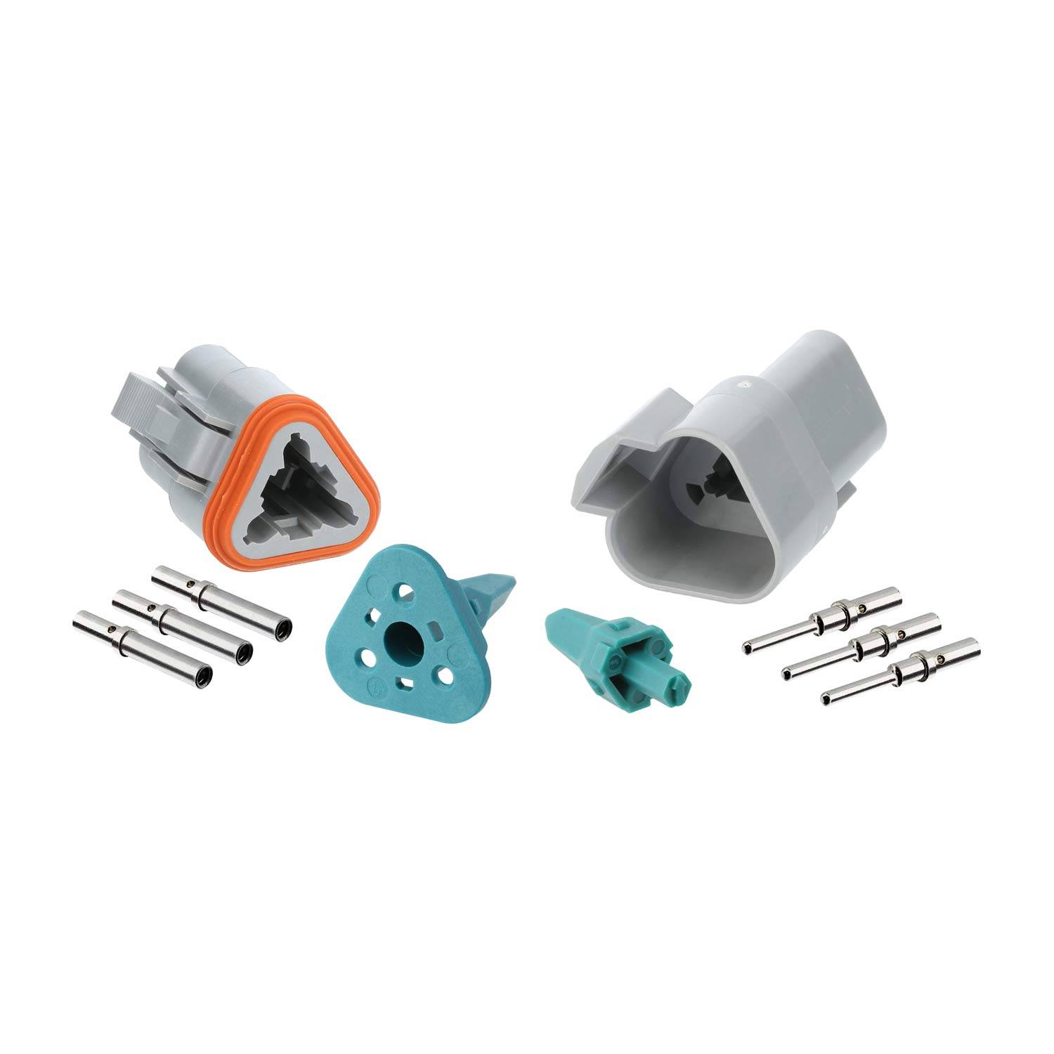 AT3PS-CKIT Amphenol AS-3SM/F 103 SET-Steckverbindung AT-Serie 1xStift/1xBuchse, 3-polig, Crimpanschluss