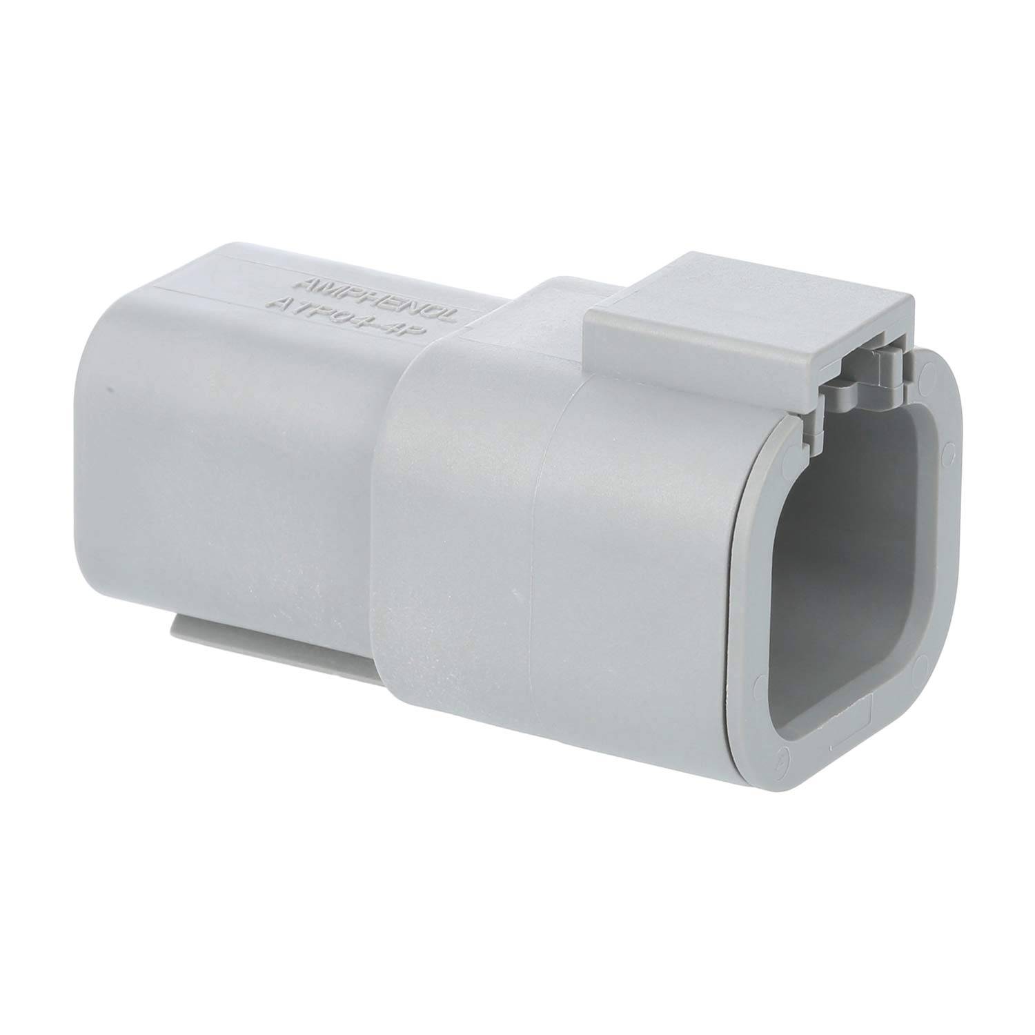 Ein grauer elektrischer Verbindungsadapter mit einer rechteckigen Öffnung, konzipiert für eine sichere Befestigung in Stromkreisen oder Kabelsystemen.