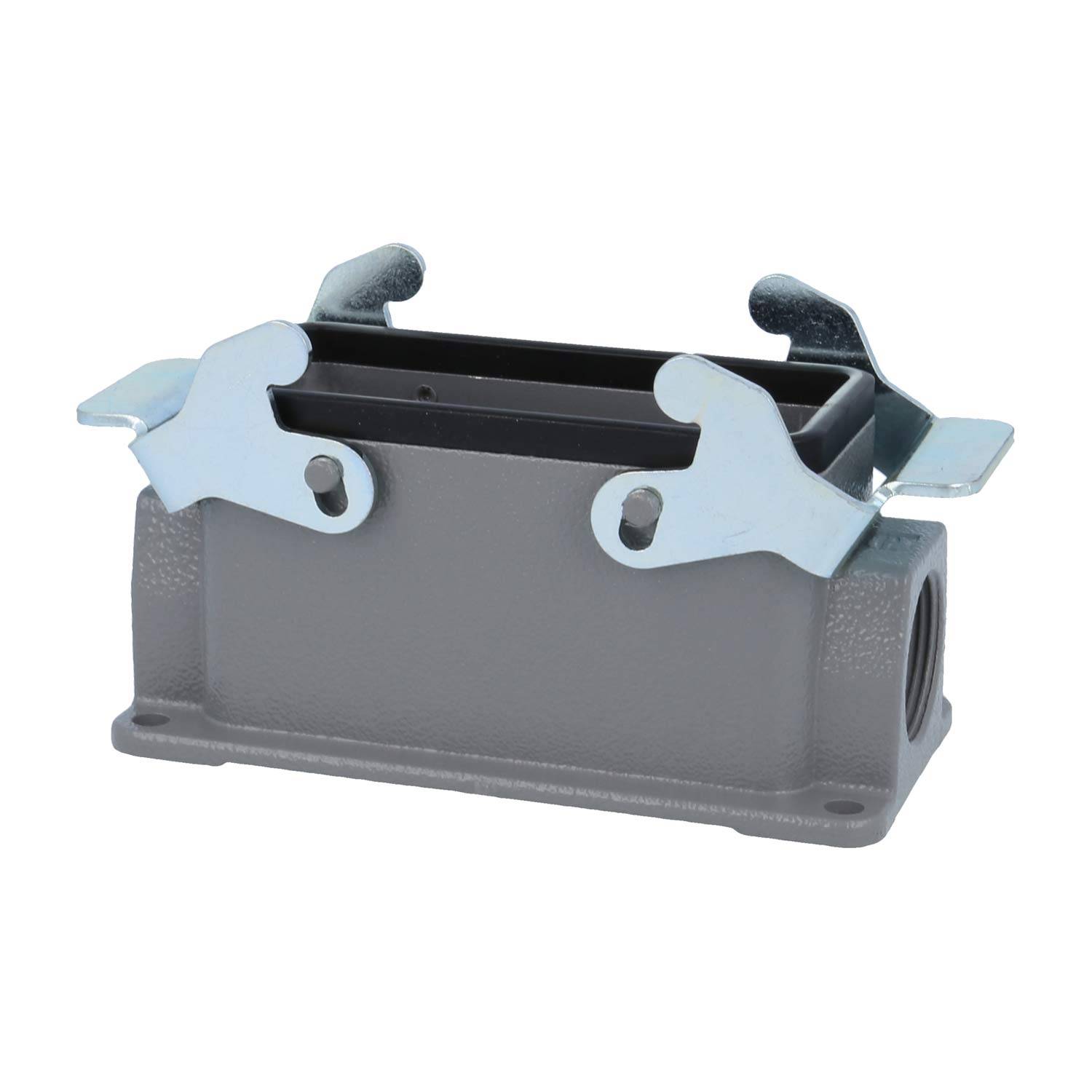 04300161263 HARTING Han 16B Sockelgehäuse niedrig, 1xM25 seitlicher Kabelabgang, mit 2 Querbügeln Verschraubung M25