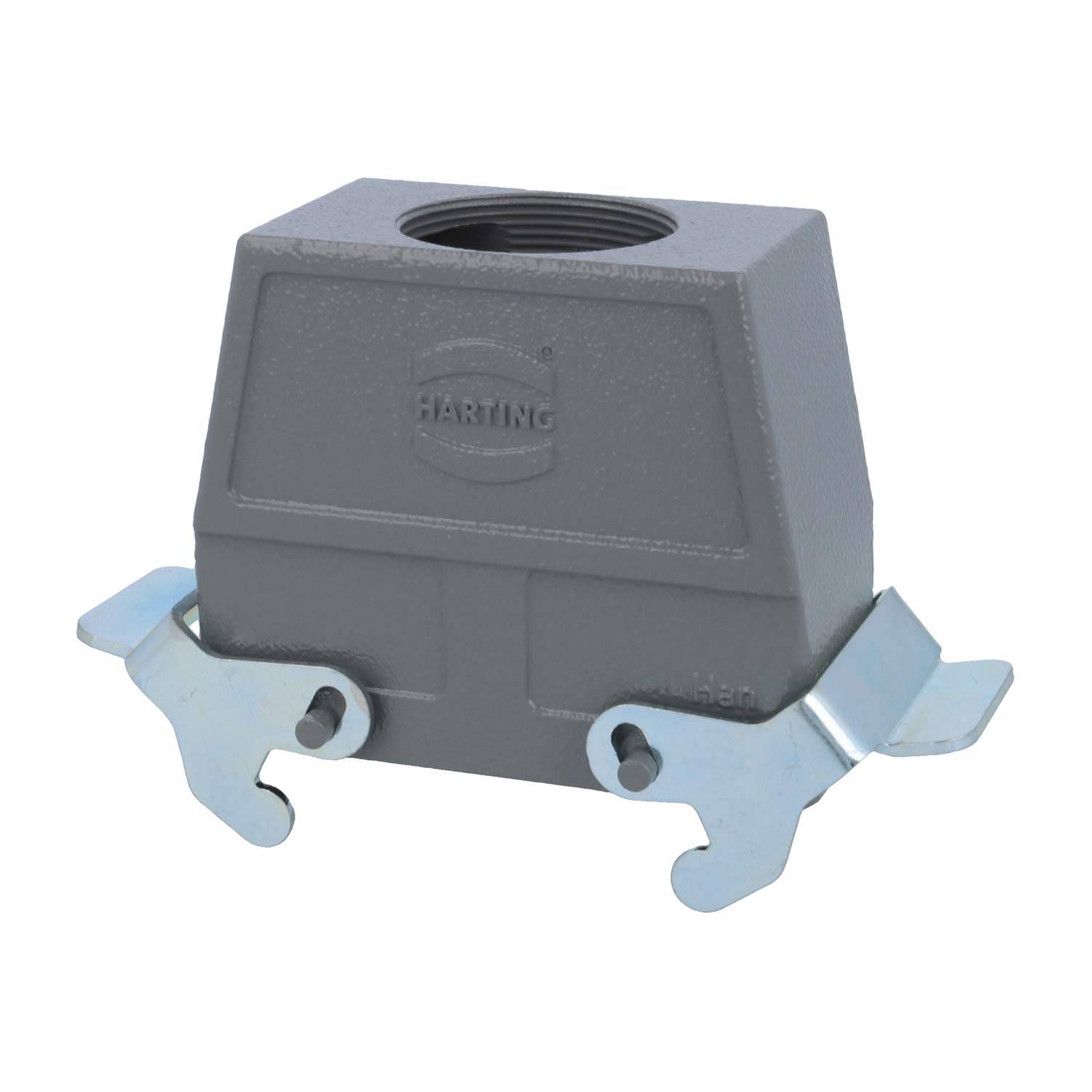 04300160468 HARTING Han 16B Tüllengehäuse hoch, 1xM40 gerader Kabelabgang, mit 2 Querbügeln Verschraubung M40
