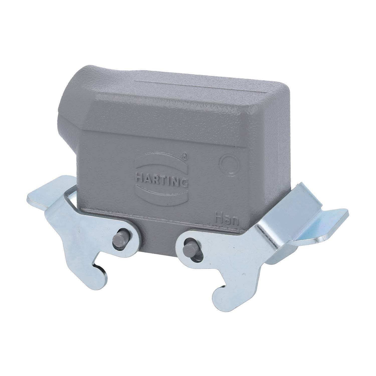 04300101531 HARTING Han 10B Tüllengehäuse niedrig, 1xPG16 seitlicher Kabelabgang, mit 2 Querbügeln Verschraubung PG16