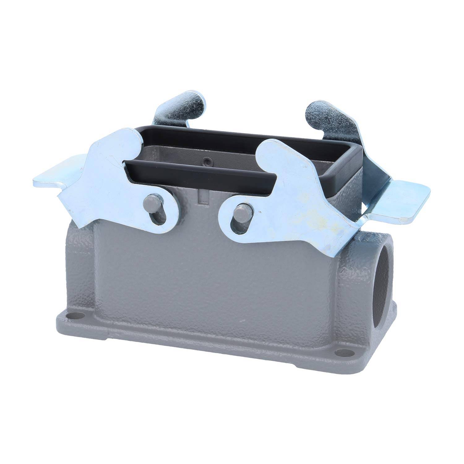 04300101232 HARTING Han 10B Sockelgehäuse niedrig, 1xM25 seitlicher Kabelabgang, mit 2 Querbügeln Verschraubung M25