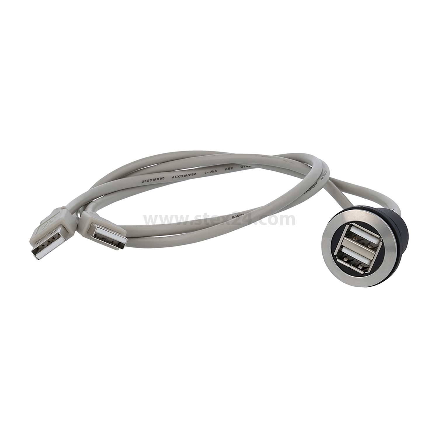 RRJVA_2USB Georg Schlegel Doppel USB-Buchse, Edelstahl twin rund, RONTRON-R-JUWEL Buchse/Kabel-SteckerBauform Seite 1: