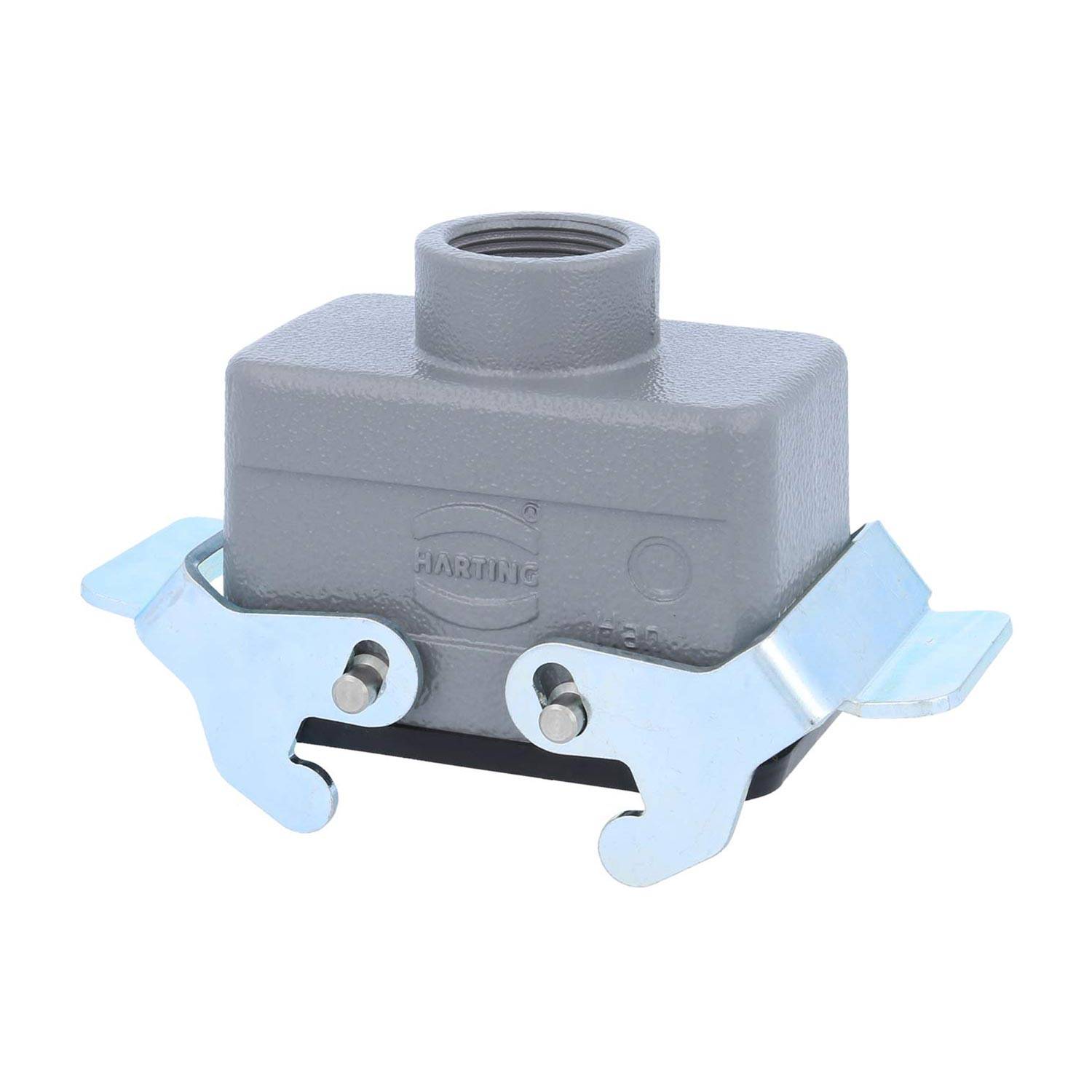 04301101731 HARTING Han 10B Kupplungsgehäuse niedrig, 1xPG16 gerader Kabelabgang, mit 2 Querbügeln Verschraubung PG16