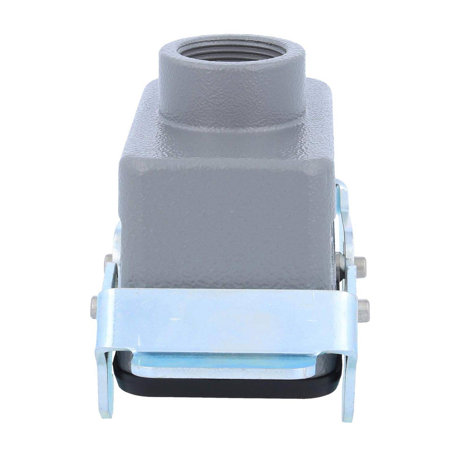 04301101731 HARTING Han 10B Kupplungsgehäuse niedrig, 1xPG16 gerader Kabelabgang, mit 2 Querbügeln Verschraubung PG16