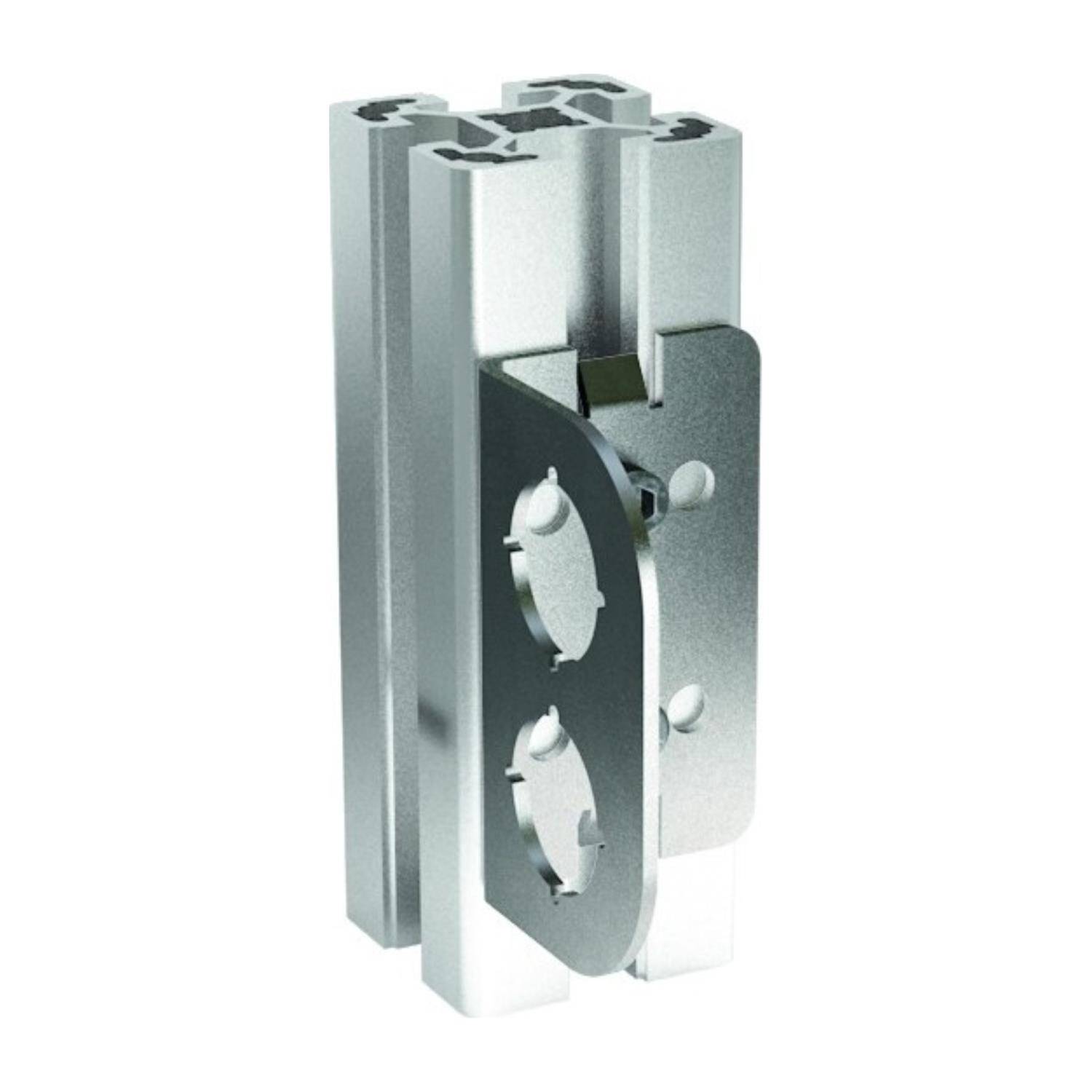 Aluminium-Extrusionsprofil mit präzise geschnittenen Schlitzen und Befestigungslöchern, entwickelt für industrielle Rahmenwerke und mechanische Strukturen.