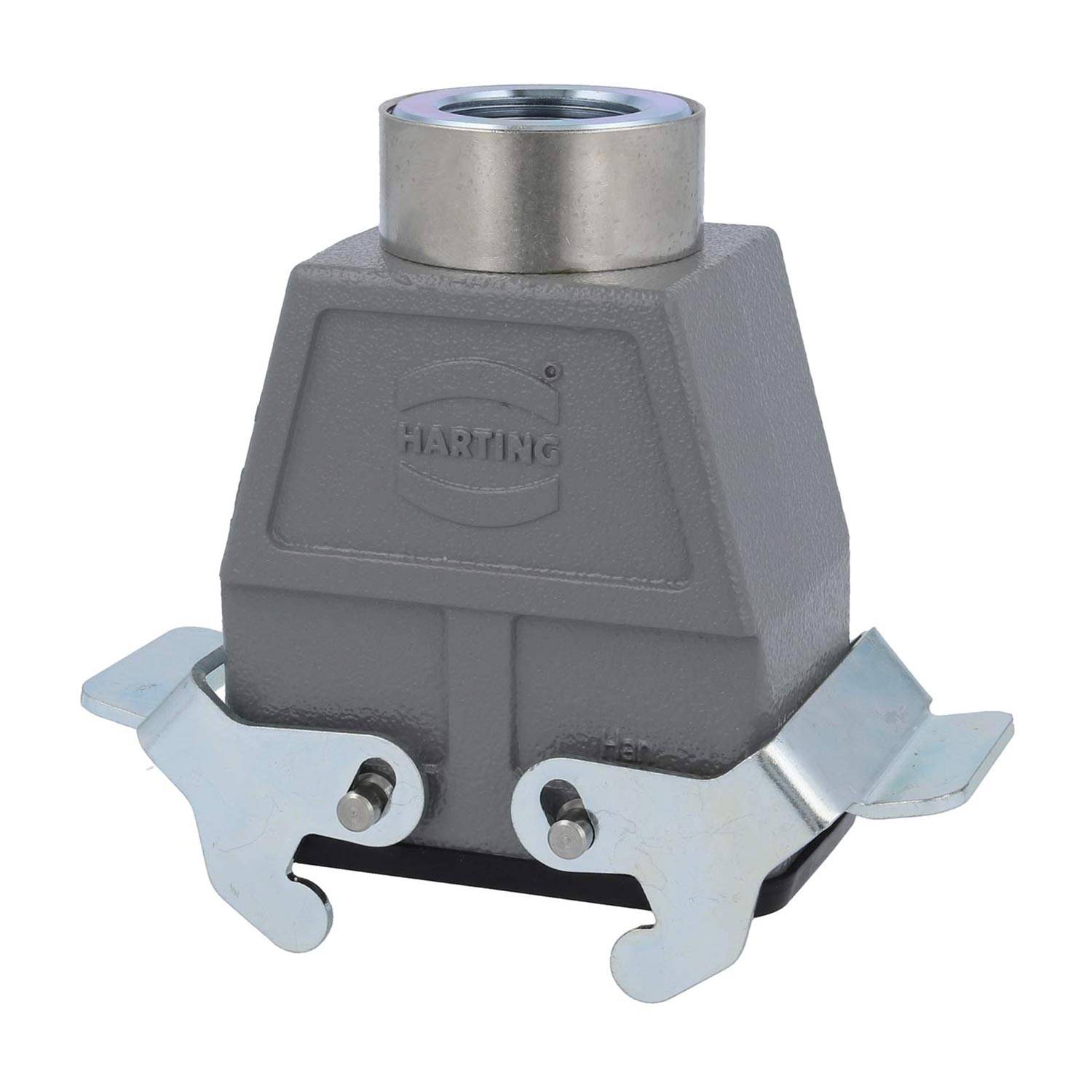 04301100761 HARTING Han 10B Kupplungsgehäuse hoch, 1xM25 gerader Kabelabgang, mit 2 Querbügeln Verschraubung M25