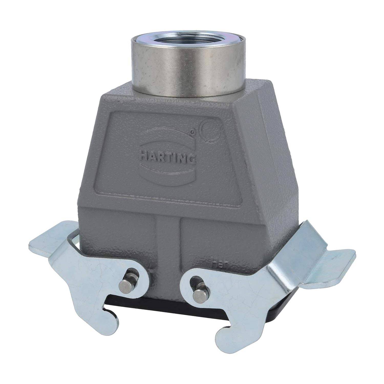 04301100761 HARTING Han 10B Kupplungsgehäuse hoch, 1xM25 gerader Kabelabgang, mit 2 Querbügeln Verschraubung M25