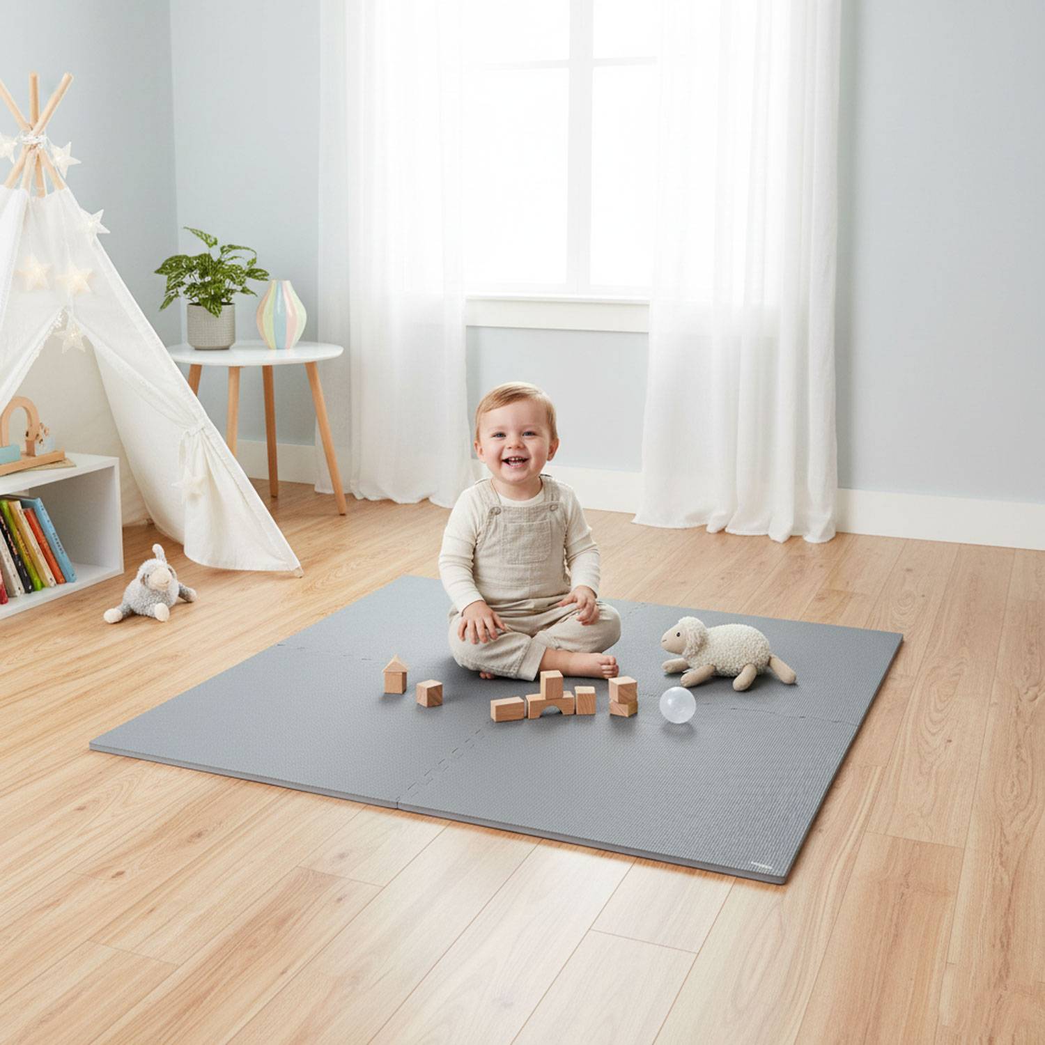 4 Teile Spielmatte Kinder Puzzlematte 50x50 Krabbelmatte Bodenmatte Kinderzimmer