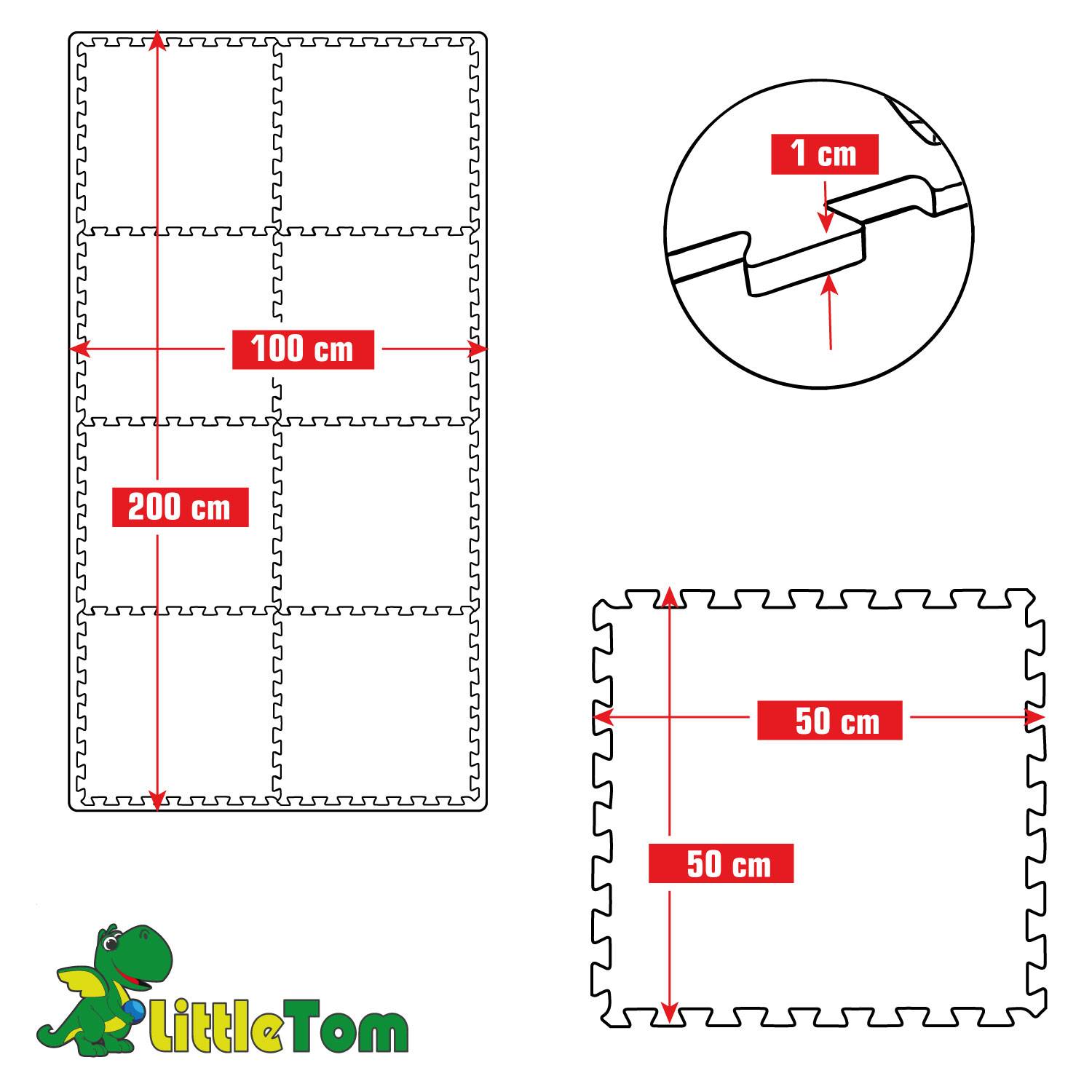 8 Teile Spielmatte Kinder Puzzlematte 50x50 Krabbelmatte Bodenmatte Kinderzimmer