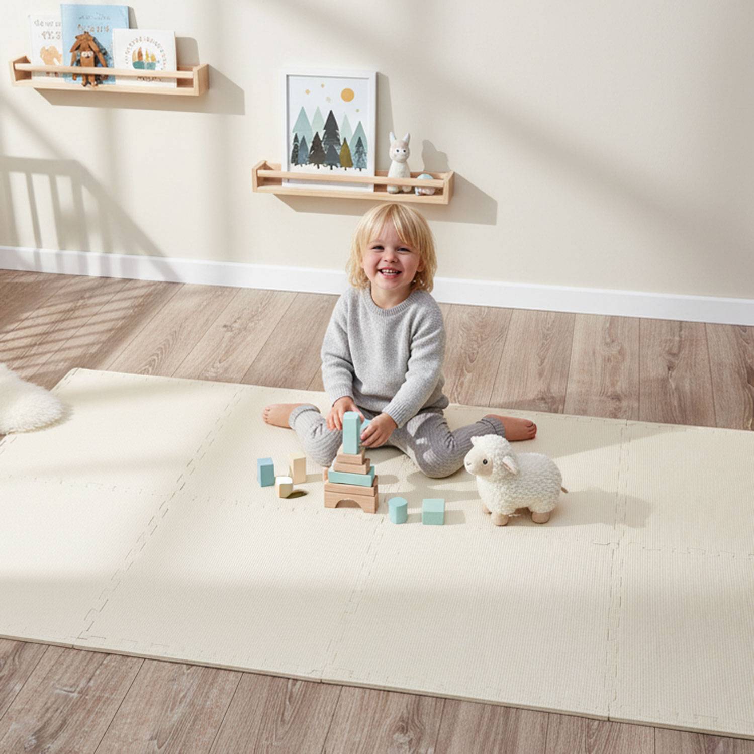 8 Teile Spielmatte Kinder Puzzlematte 50x50 Krabbelmatte Bodenmatte Kinderzimmer