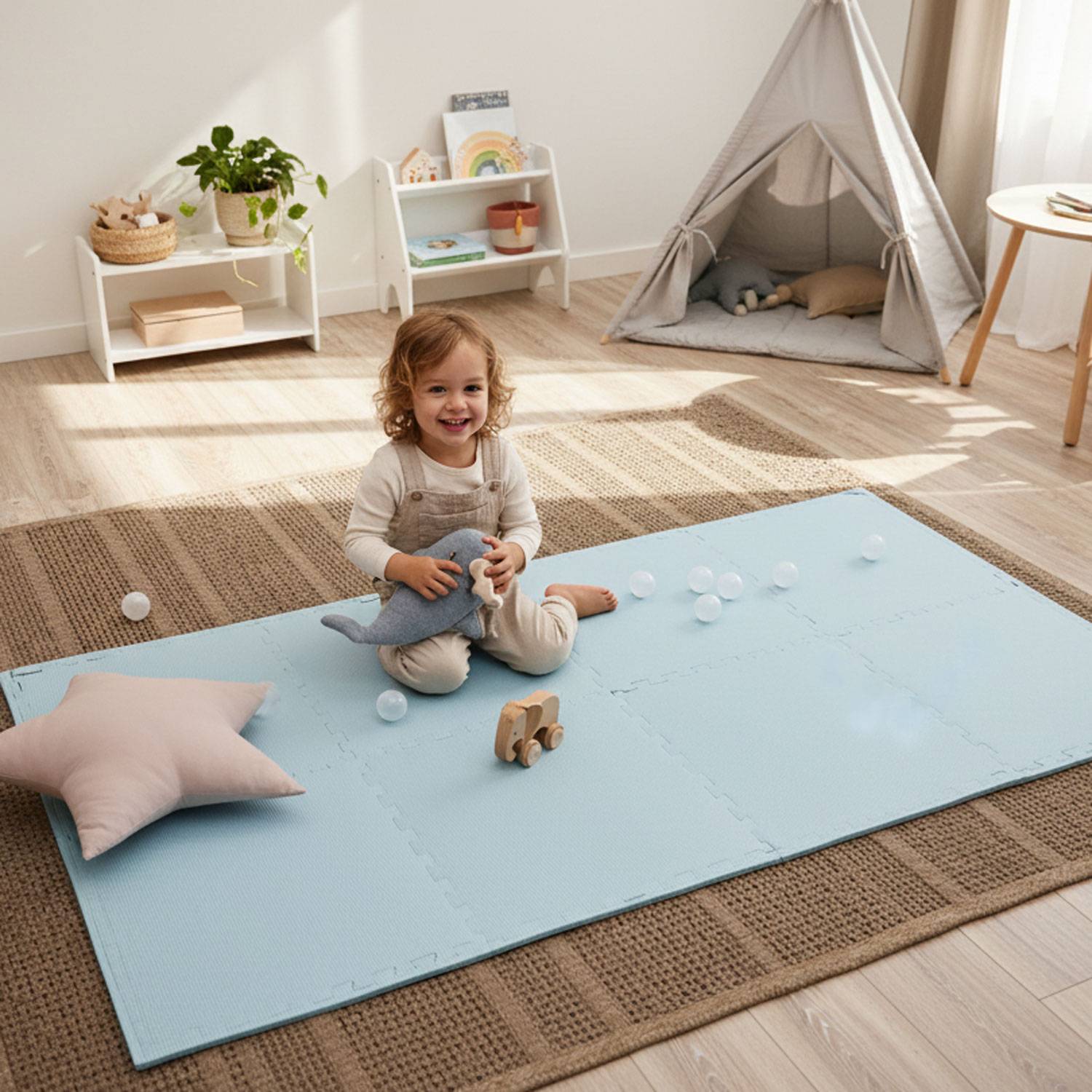 8 Teile Spielmatte Kinder Puzzlematte 50x50 Krabbelmatte Bodenmatte Kinderzimmer