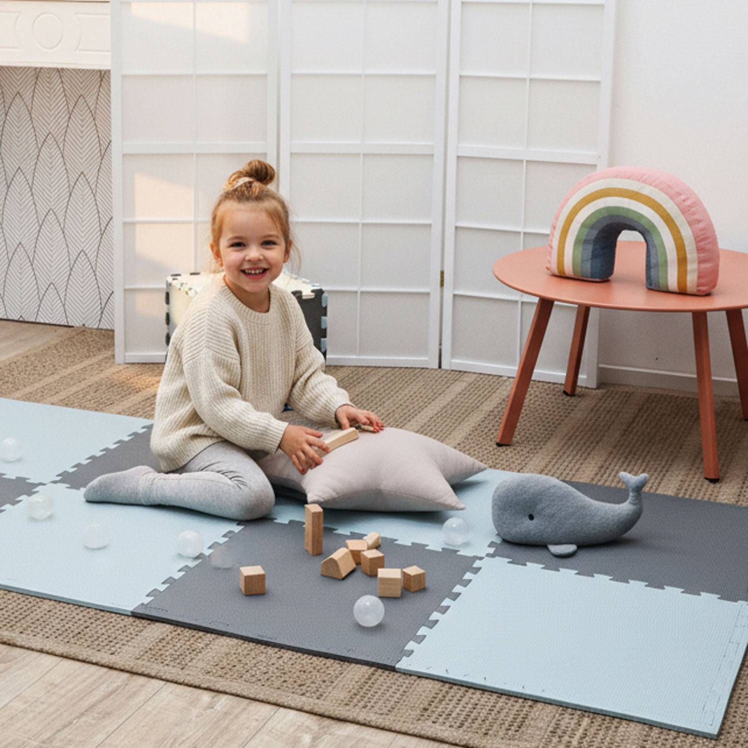 8 Teile Spielmatte Kinder Puzzlematte 50x50 Krabbelmatte Bodenmatte Kinderzimmer