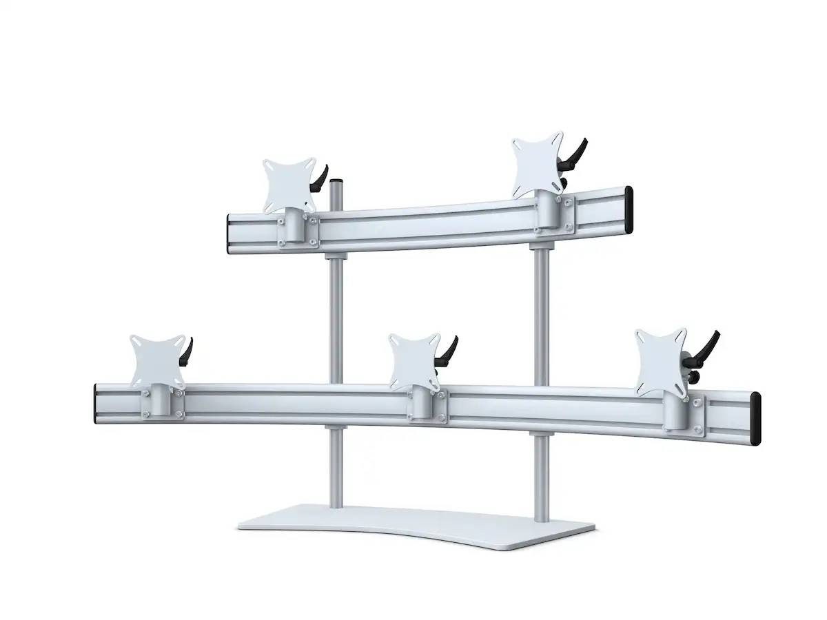 Para-System Monitorhalter für 5 Monitore mit Tisch-Stand 3+2 - 20''-24''