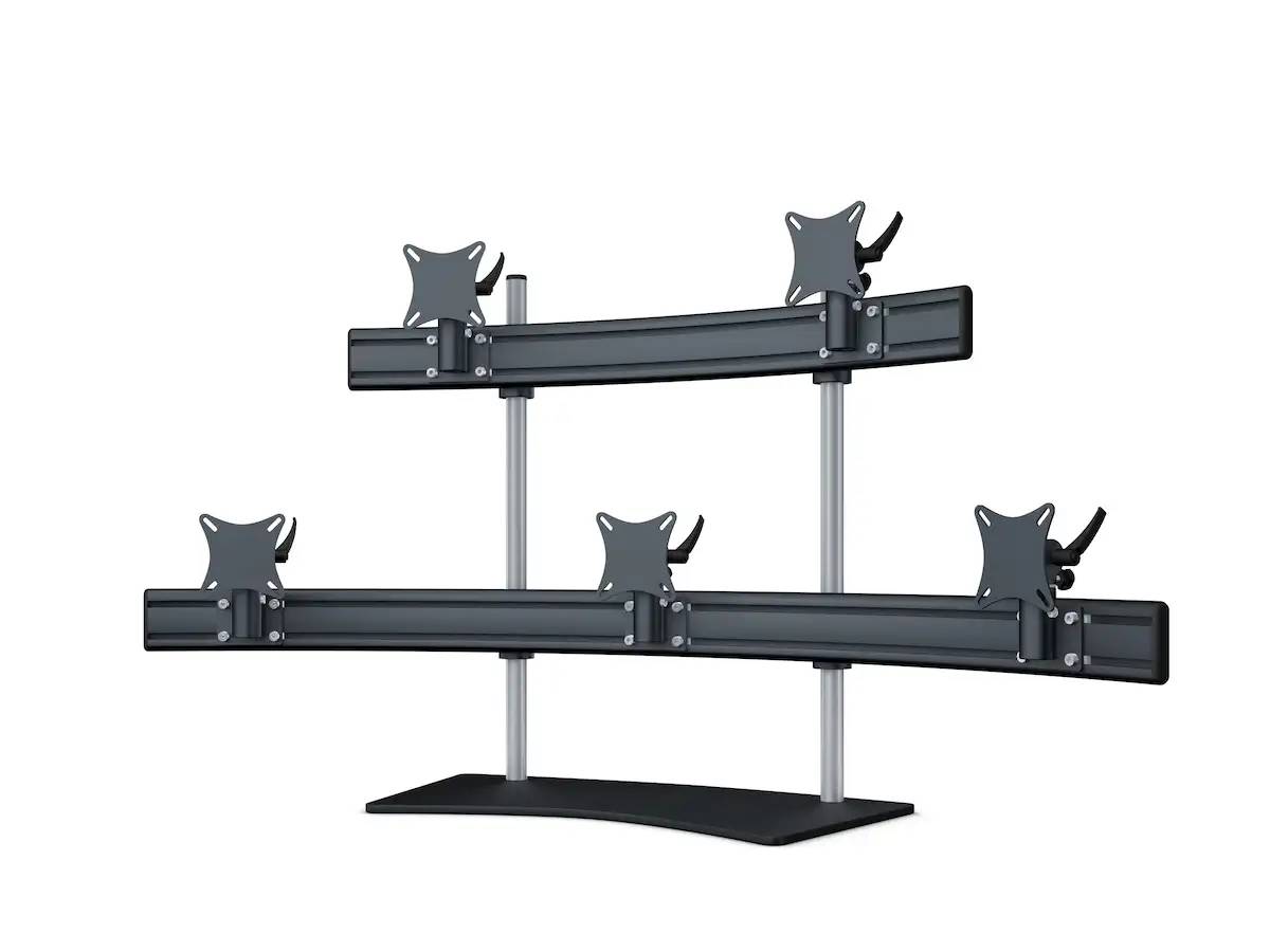 Para-System Monitorhalter für 5 Monitore mit Tisch-Stand 3+2 - 20''-24''