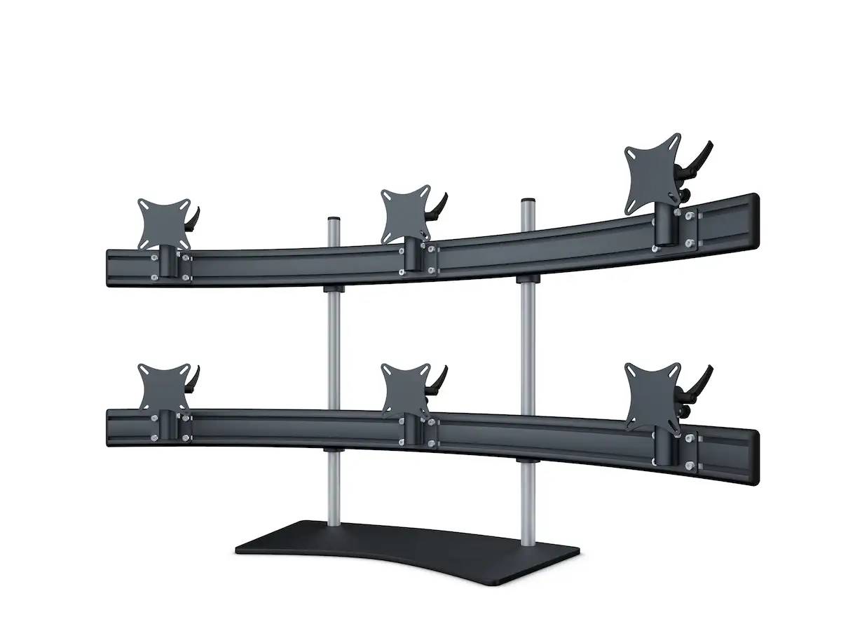 Para-System Monitorhalter für 6 Monitore mit Tisch-Stand 3+3- 20''-24''