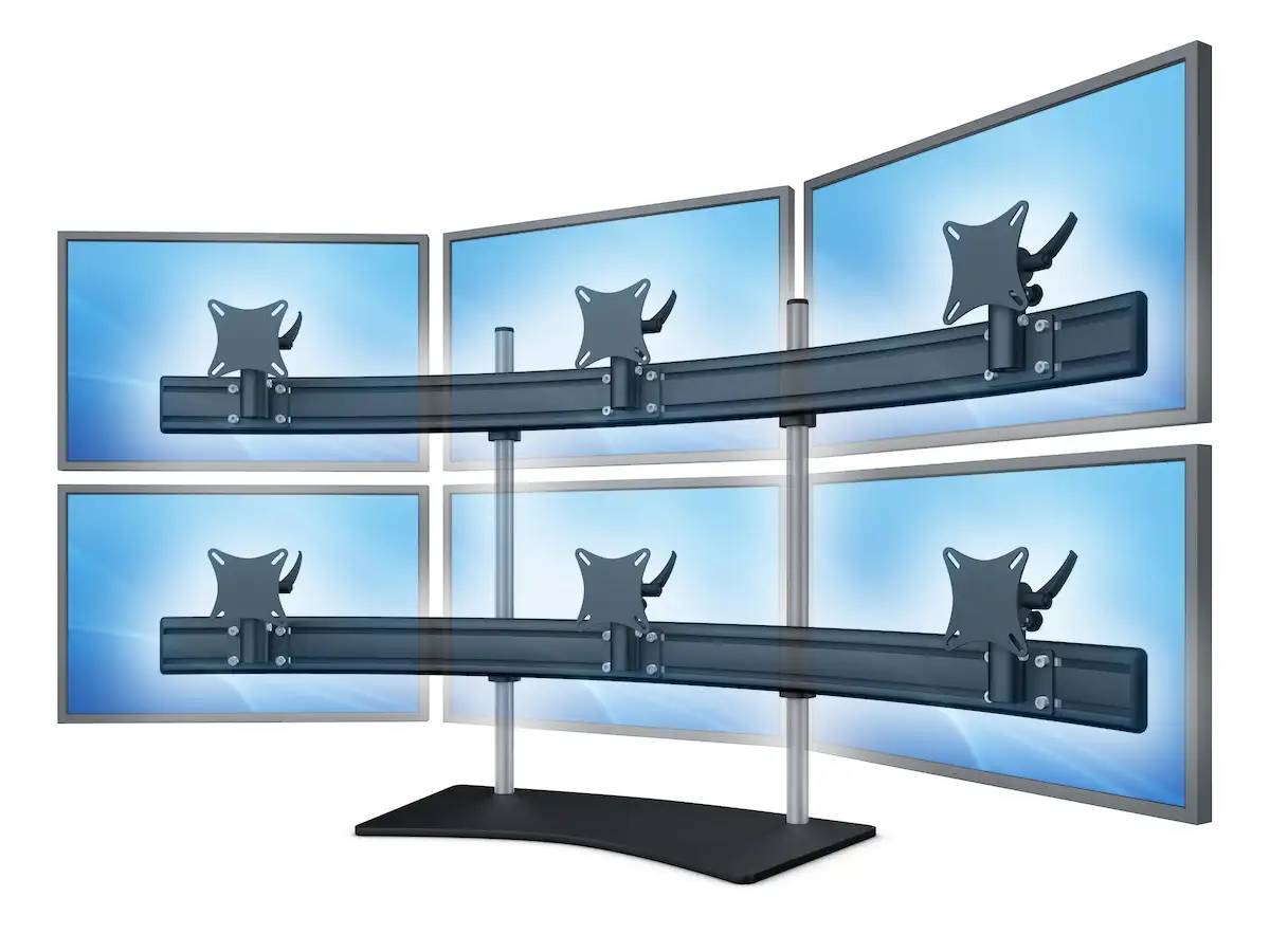 Para-System Monitorhalter für 6 Monitore mit Tisch-Stand 3+3- 20''-24''