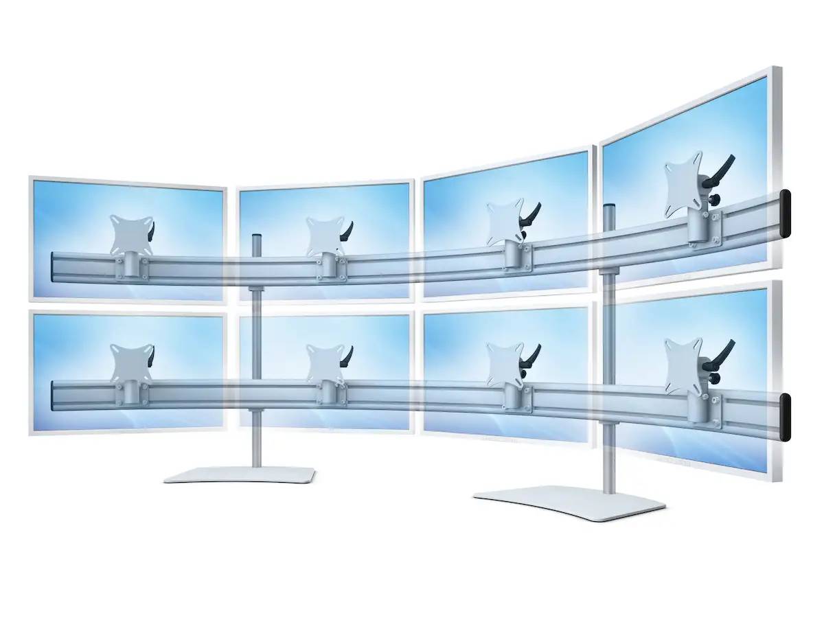 Para-System Monitorhalter für 8 Monitore mit Tisch-Stand 4+4 - 20''-24''