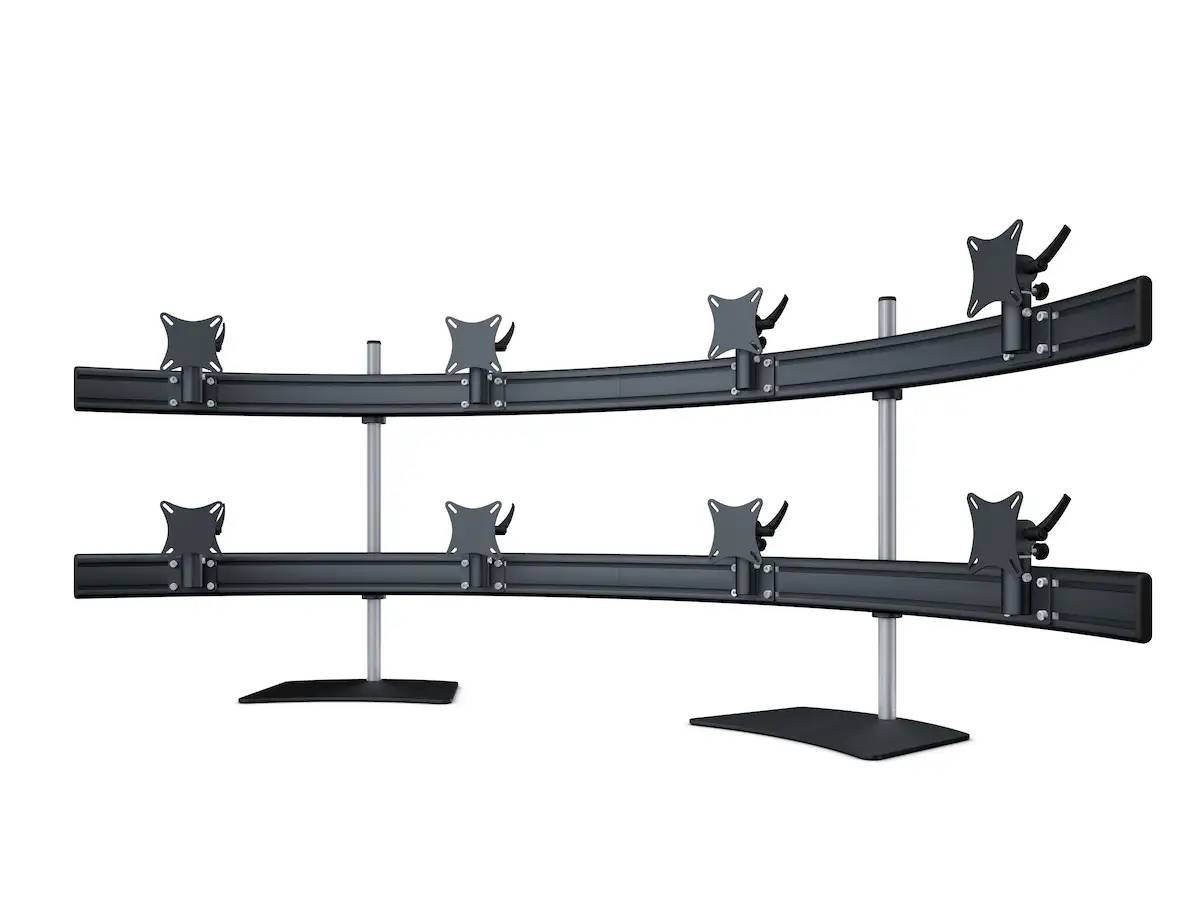 Para-System Monitorhalter für 8 Monitore mit Tisch-Stand 4+4 - 20''-24''