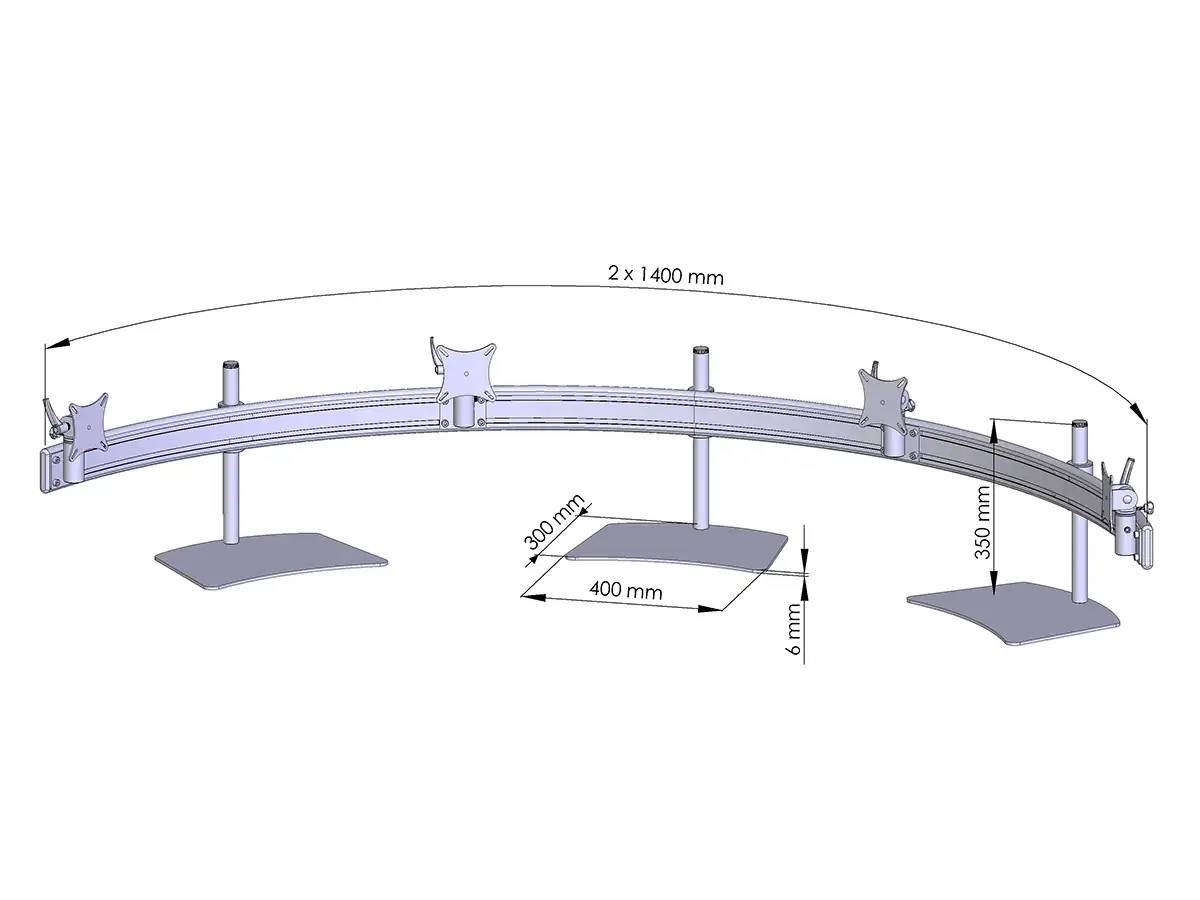 Para-System Monitorhalter für 4 Monitore mit Tisch-Stand 4er - 25"-32"
