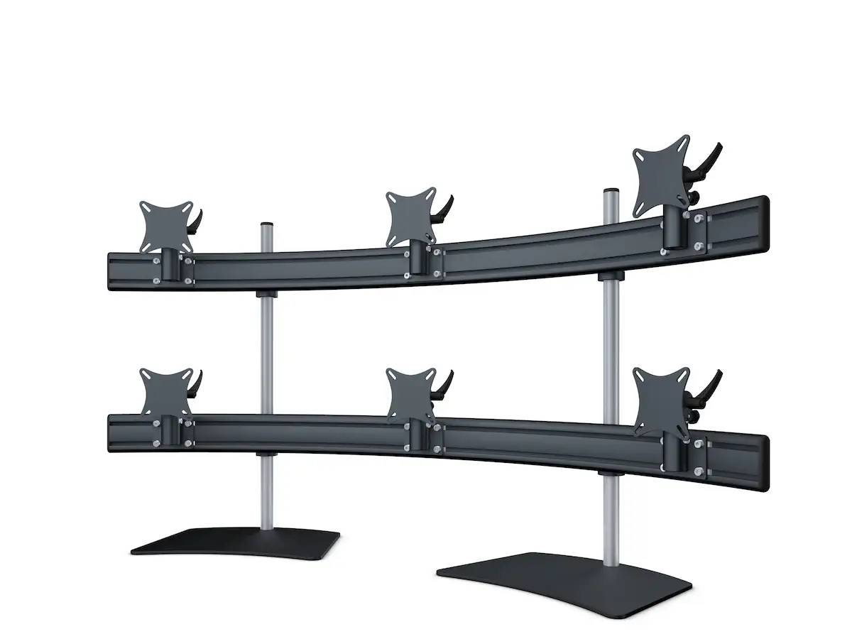Para System Monitorhalterung für 6 Monitore mit Tisch-Stand 3+3 - 25''-32''
