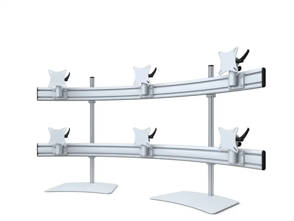 Para System Monitorhalterung für 6 Monitore mit Tisch-Stand 3+3 - 25''-32''