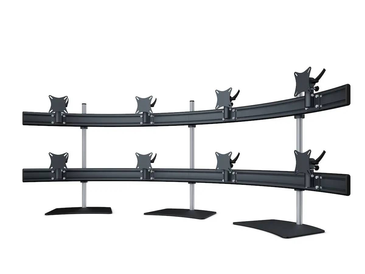 Para System Monitorhalterung für 8 Monitore mit Tisch-Stand 4+4 - 25''-32''