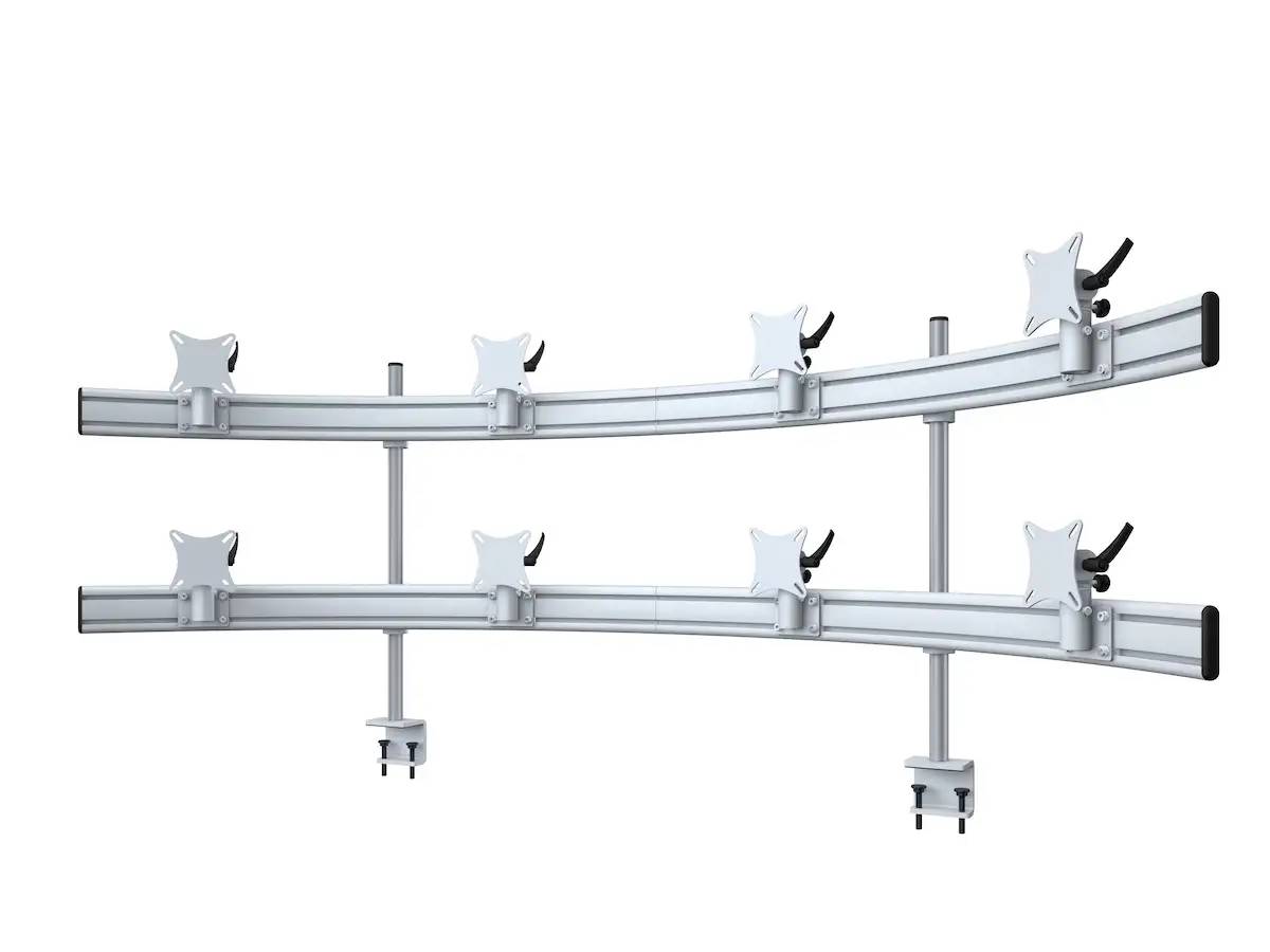 Para-System Monitorhalterung für 8 Monitore mit Tisch-Klemme 4+4 - 20''-24''