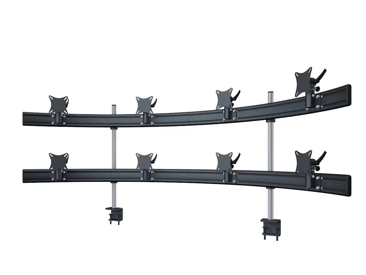Para-System Monitorhalterung für 8 Monitore mit Tisch-Klemme 4+4 - 20''-24''